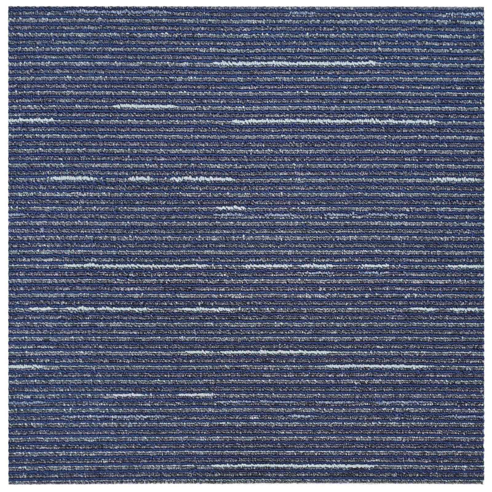 Tepih pločica Prugasta Plava 50 x 50 cm 4 pcs PP i bitumen