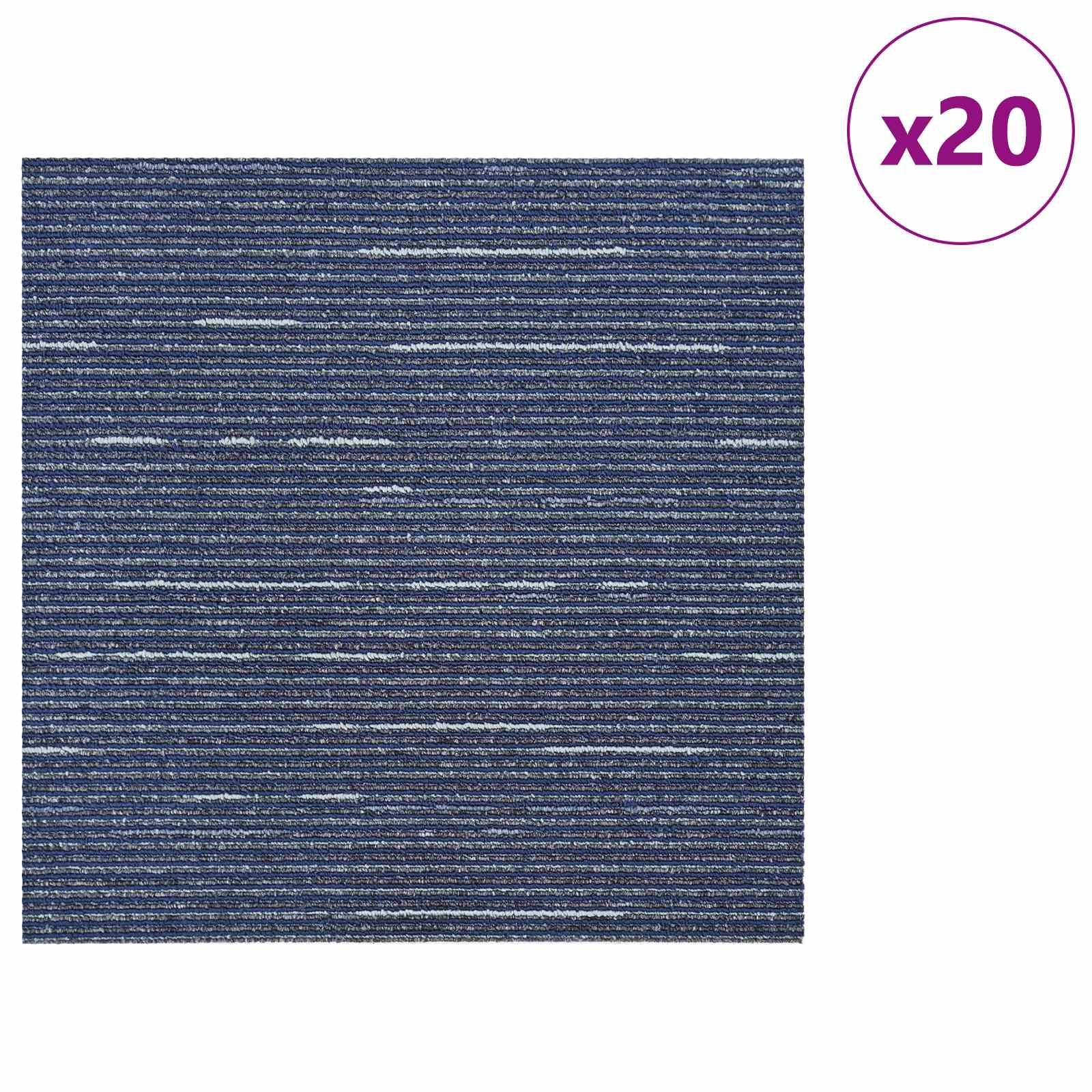 Tepih pločica Prugasta Plava 50 x 50 cm 20 pcs PP i bitumen