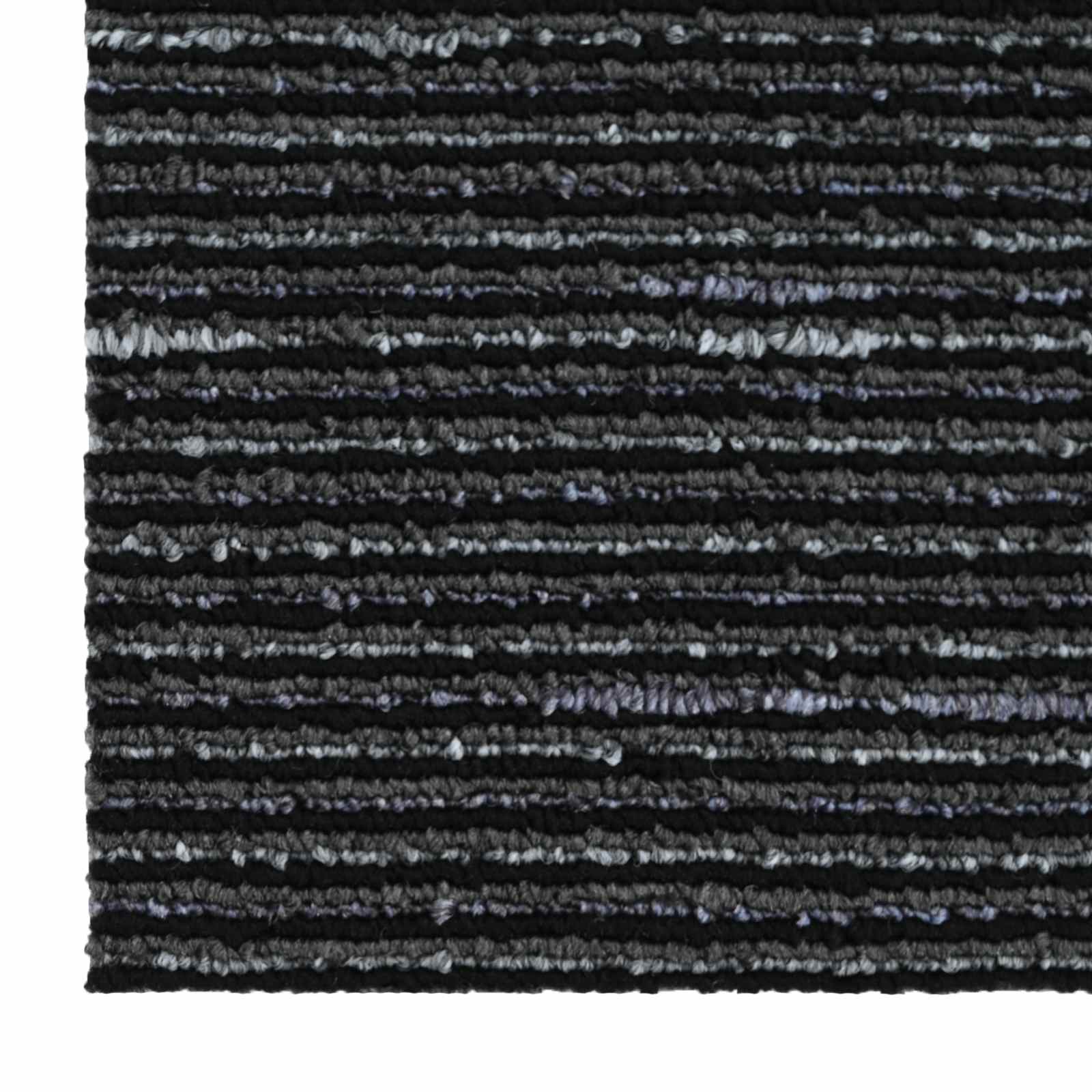 Tepih pločica Prugasta Crna 50 x 50 cm 20 pcs PP i bitumen