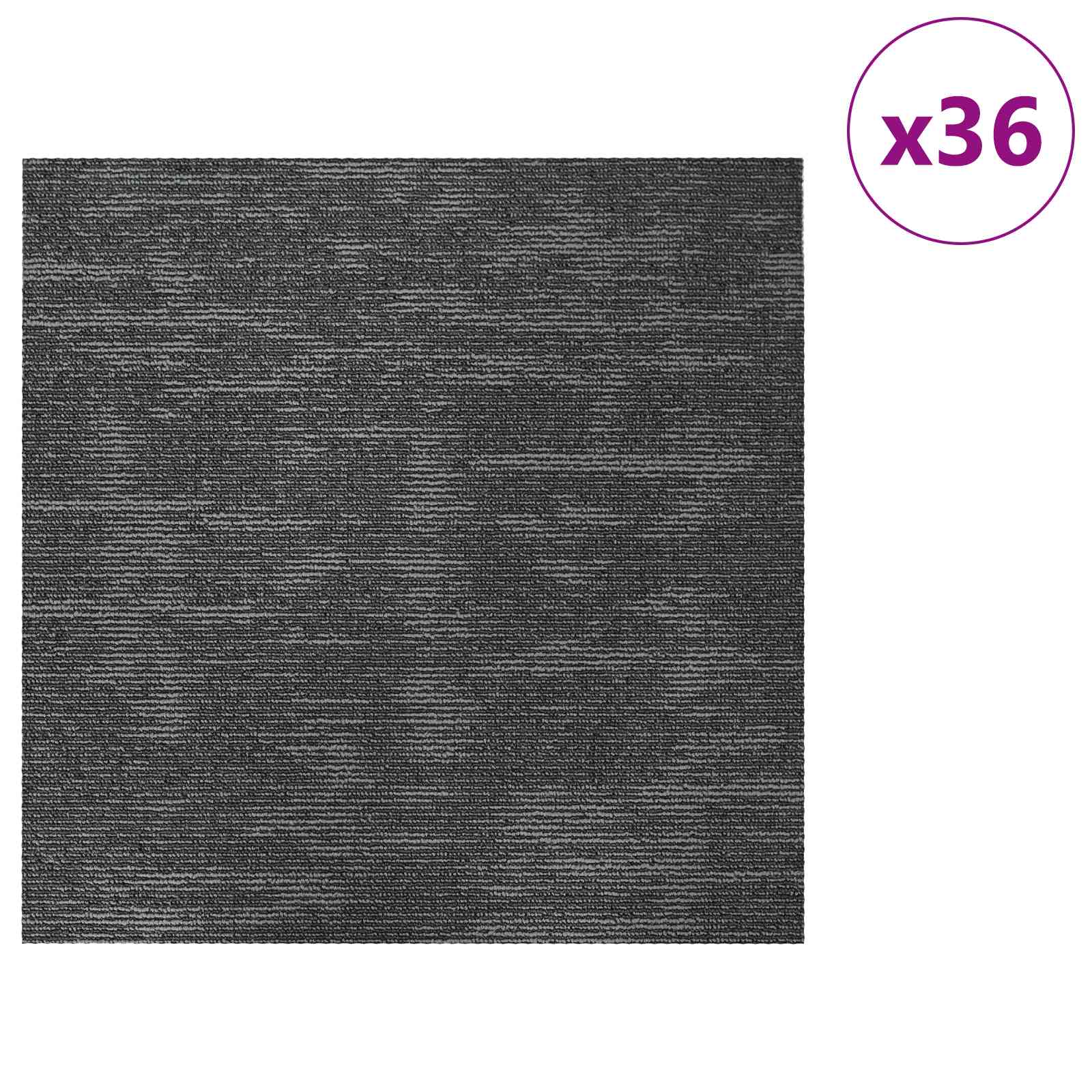 Tepih pločica Sivi ugljen 50 x 50 cm 36 pcs PP i bitumen