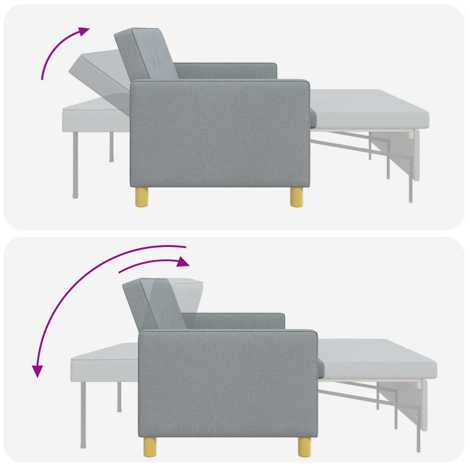 Krevet-sofa na razvlačenje Svijetlo zelena Tkanina