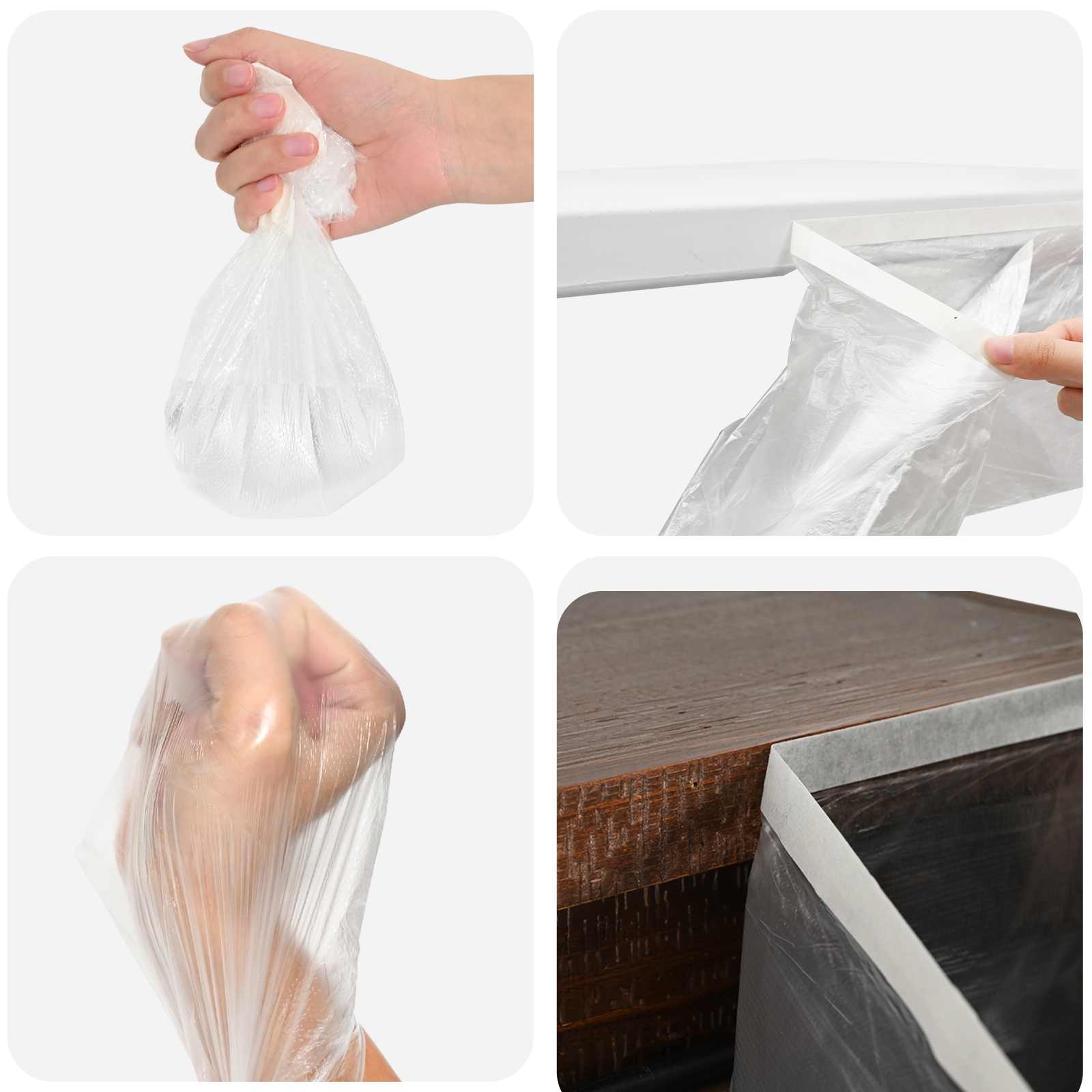 Praškasta plahta s ljepilom 6 pcs *Transparent*an 240 x 2000 cm