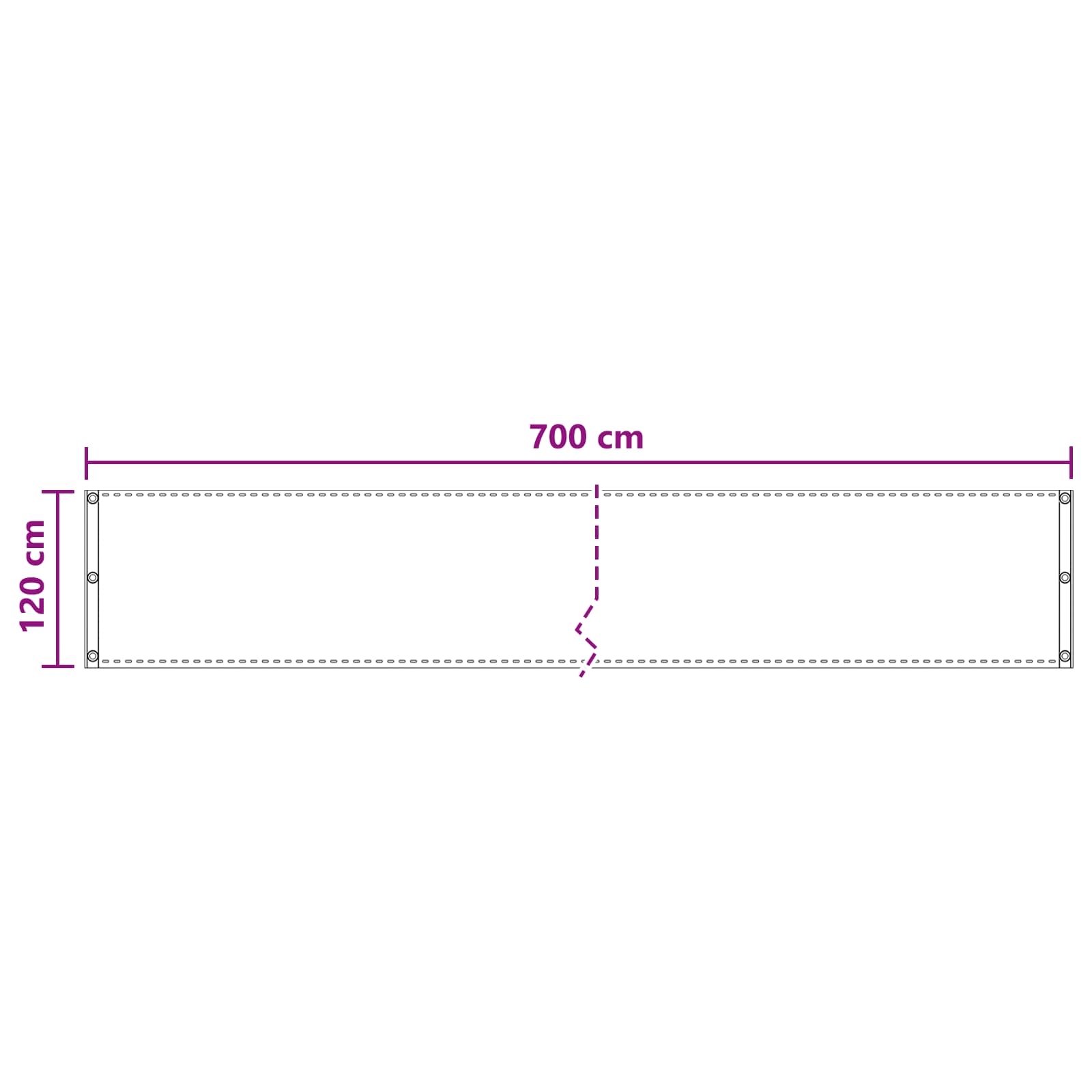 Balcony ekran Bijela 120 x 700 cm HDPE i Aluminij