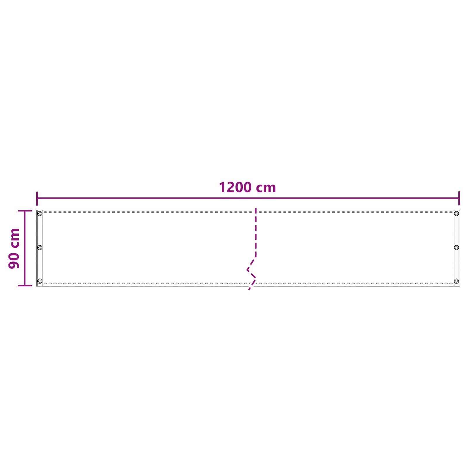 Balcony ekran Terakota 90 x 1200 cm HDPE i Aluminij