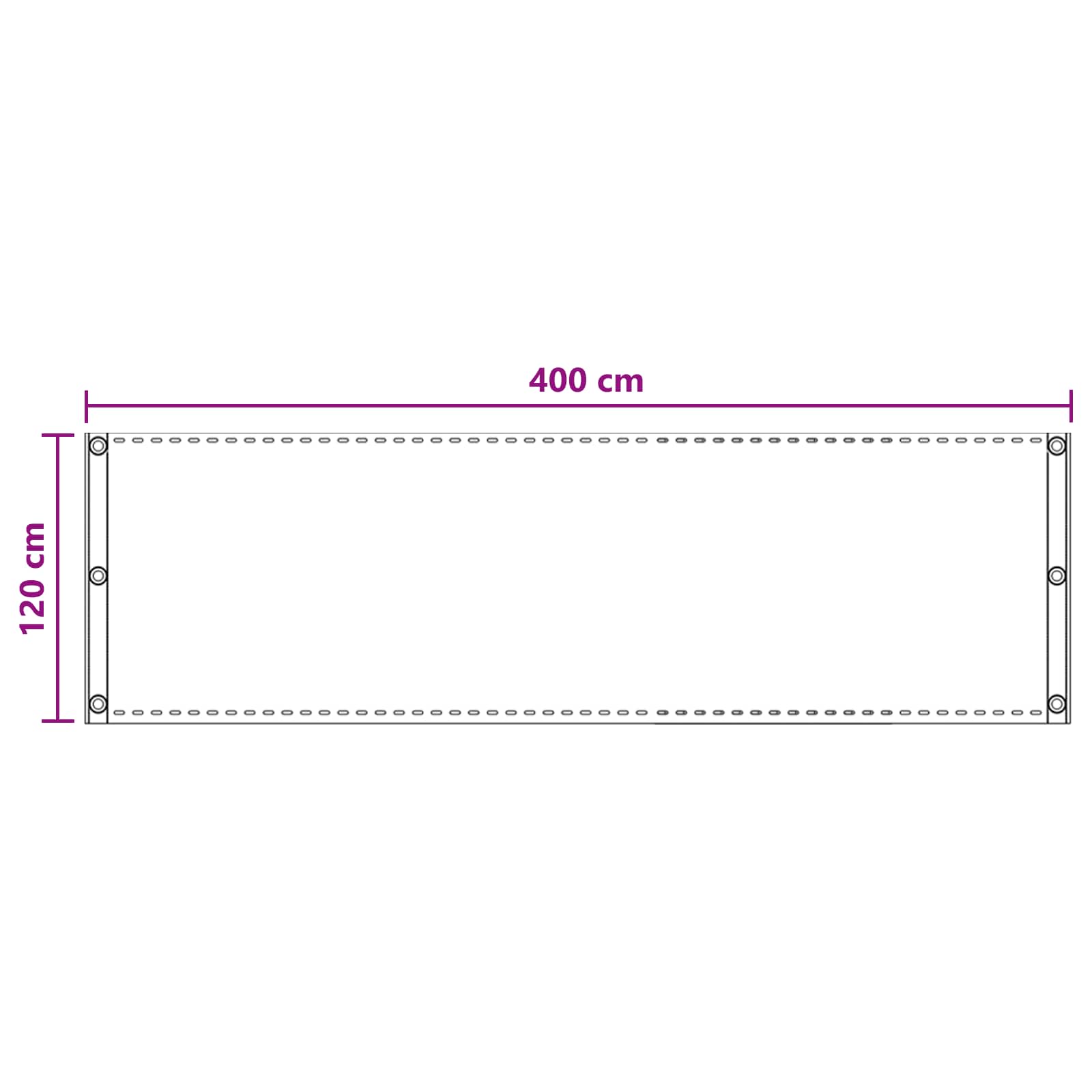 Balcony ekran Svjetlosiva 120 x 400 cm HDPE i Aluminij