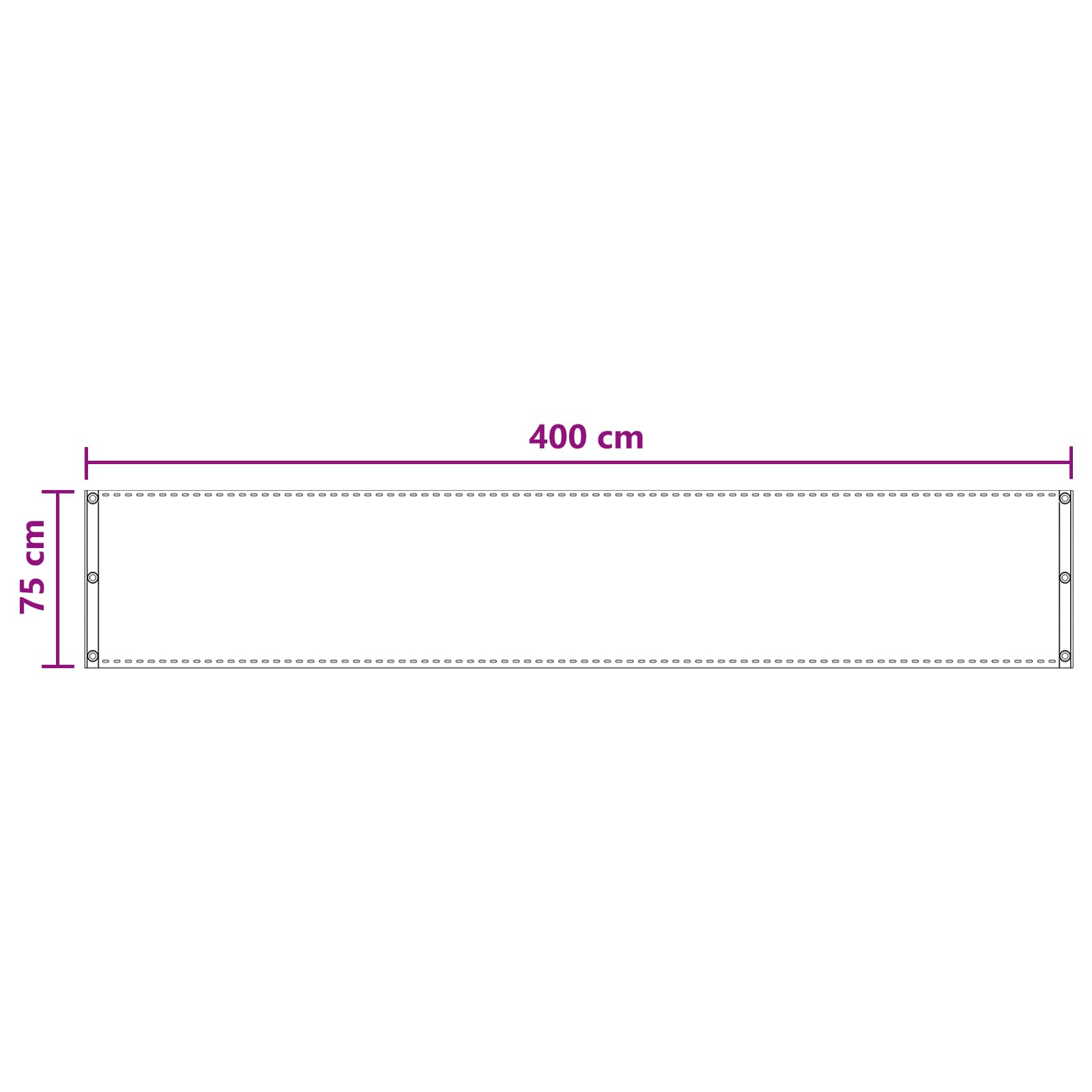 Balcony ekran Pijesak 75 x 400 cm HDPE i Aluminij