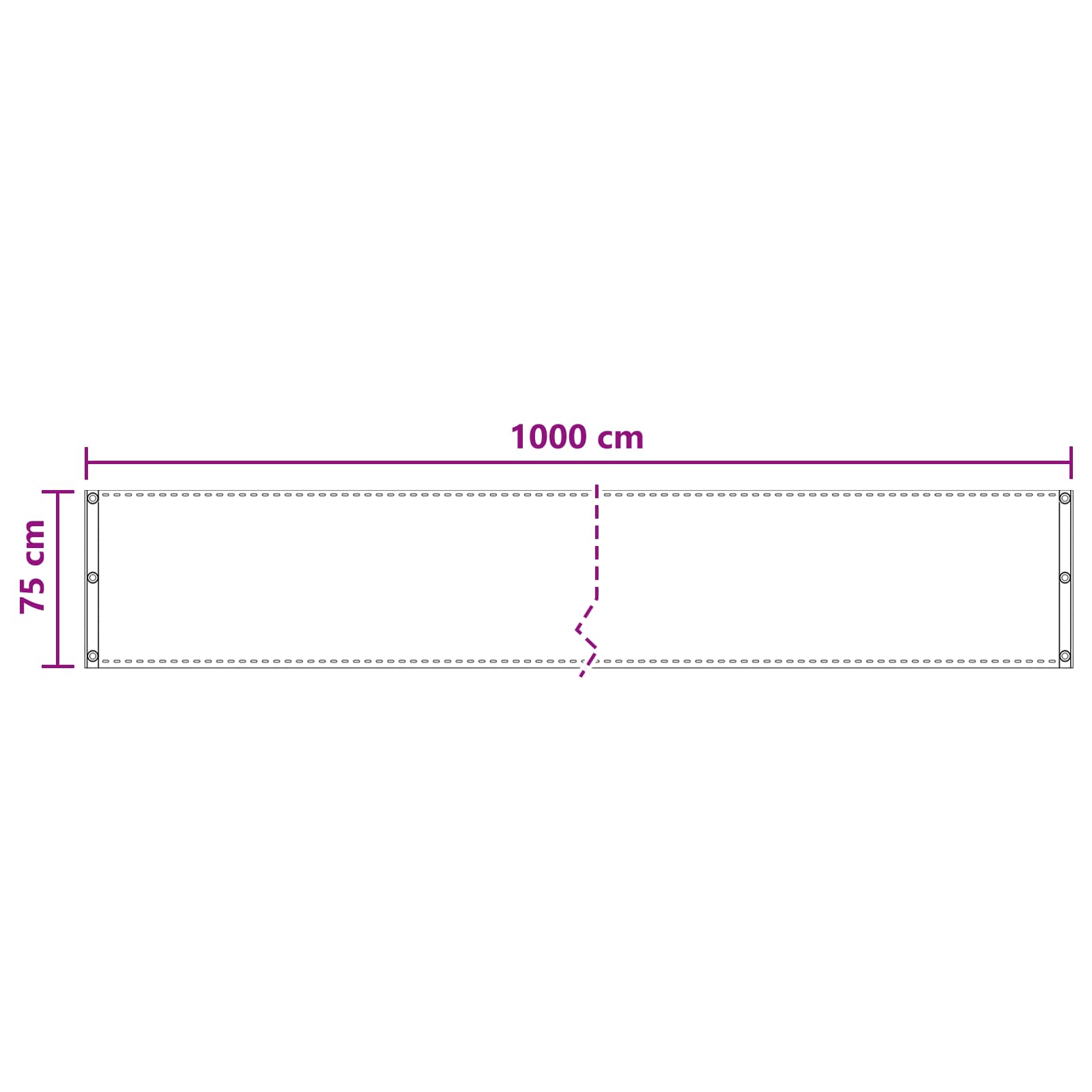 Balcony ekran Pijesak 75 x 1000 cm HDPE i Aluminij