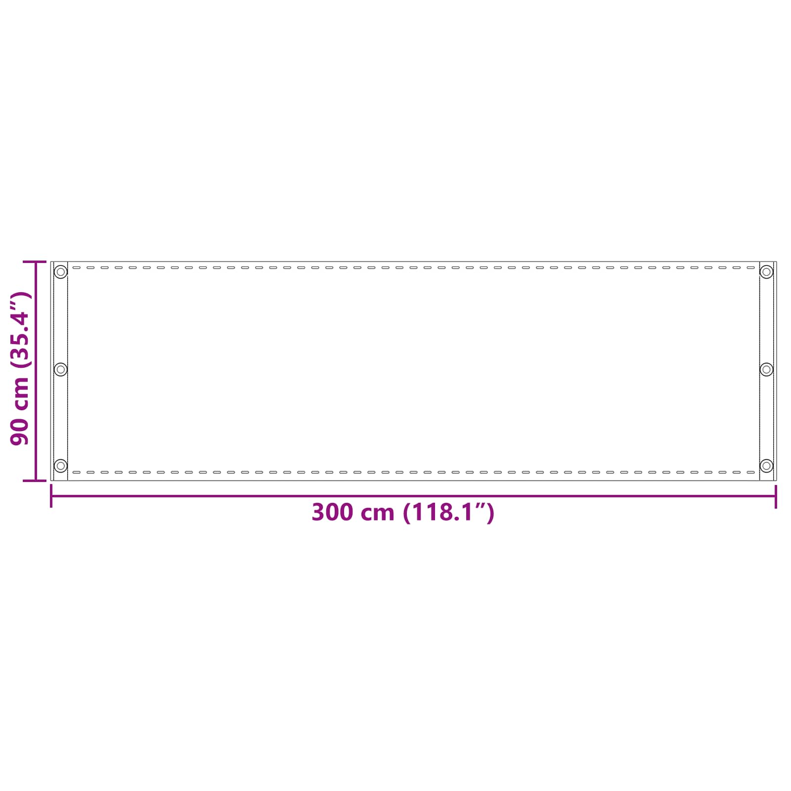 Balcony ekran Pijesak 90 x 300 cm HDPE i Aluminij