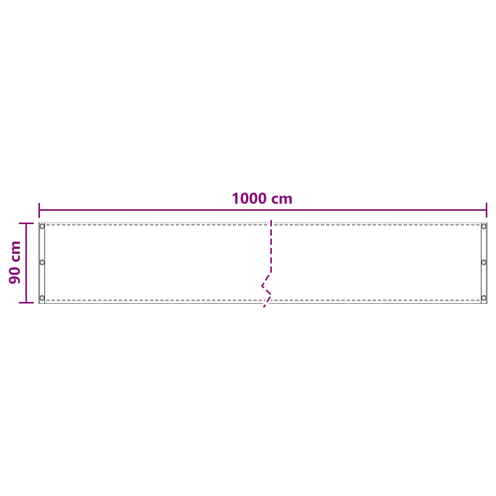 Balcony ekran Pijesak 90 x 1000 cm HDPE i Aluminij