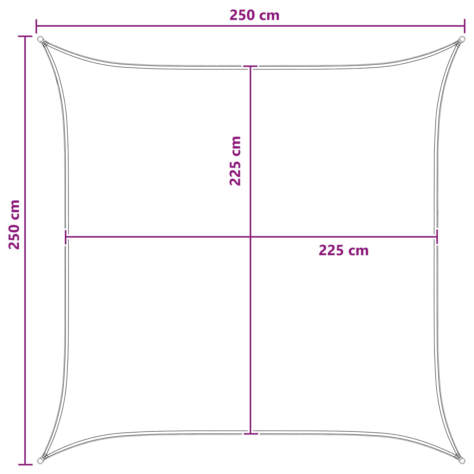 Jedrilica za sunčevu sjenu Plava i bijela 2,5 x 2,5 m HDPE