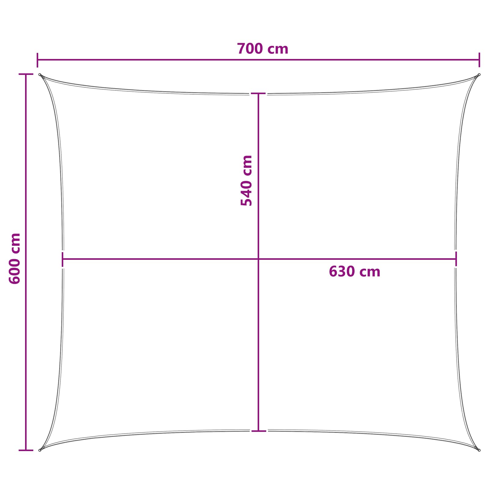 Jedrilica za sunčevu sjenu Plava i bijela 6 x 7 m HDPE