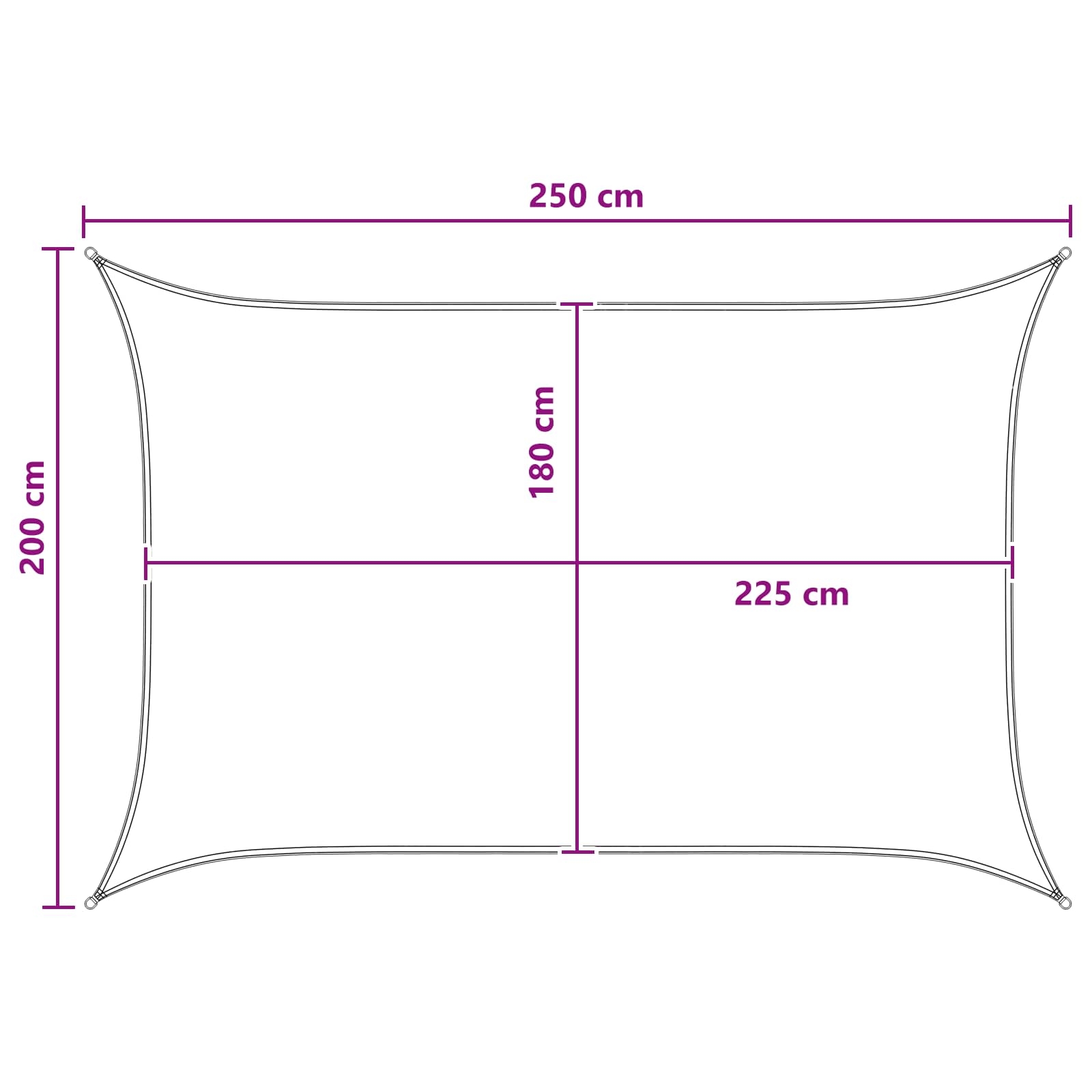 Jedrilica za sunčevu sjenu Svijetlo siva i bijela. 2 x 2,5 m