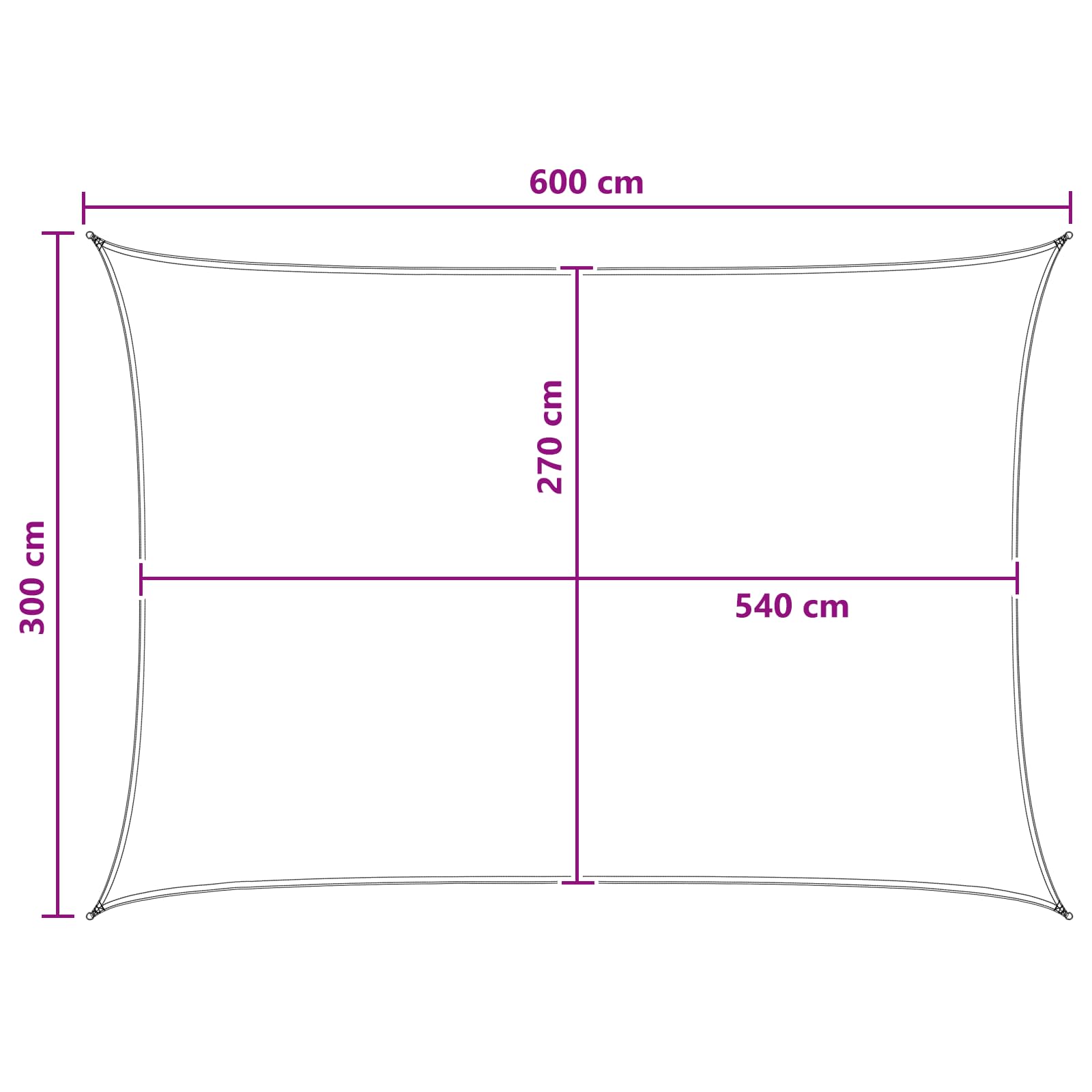 Jedrilica za sunčevu sjenu Svijetlo siva i bijela. 3 x 6 m HDPE