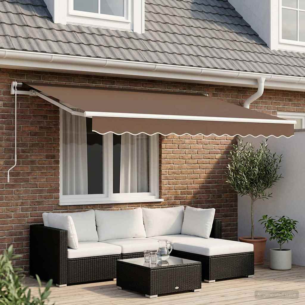 Povlačivi tende Sivosmeđa 300 x 250 cm Poliester i aluminij