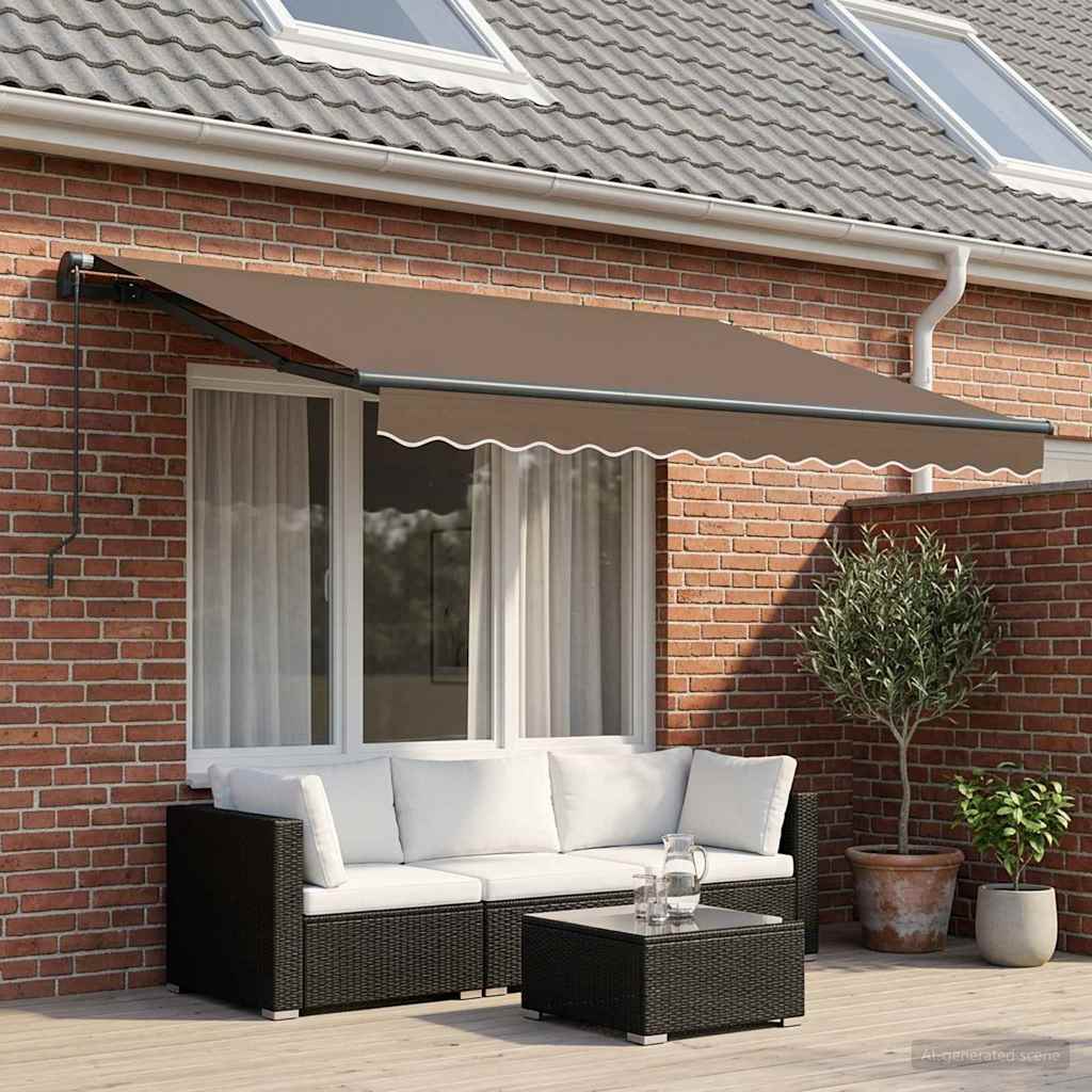 Skrovita tenda Sivosmeđa 2,5 x 2 m tkanina