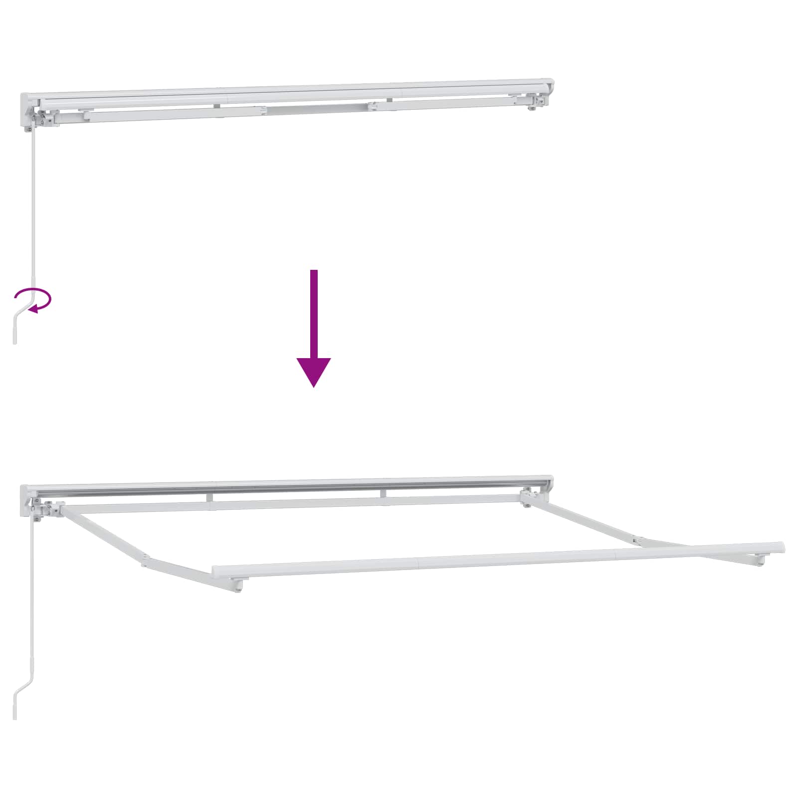 Povlačivi tende Pijesak 3,5 x 2 m Poliester i aluminij