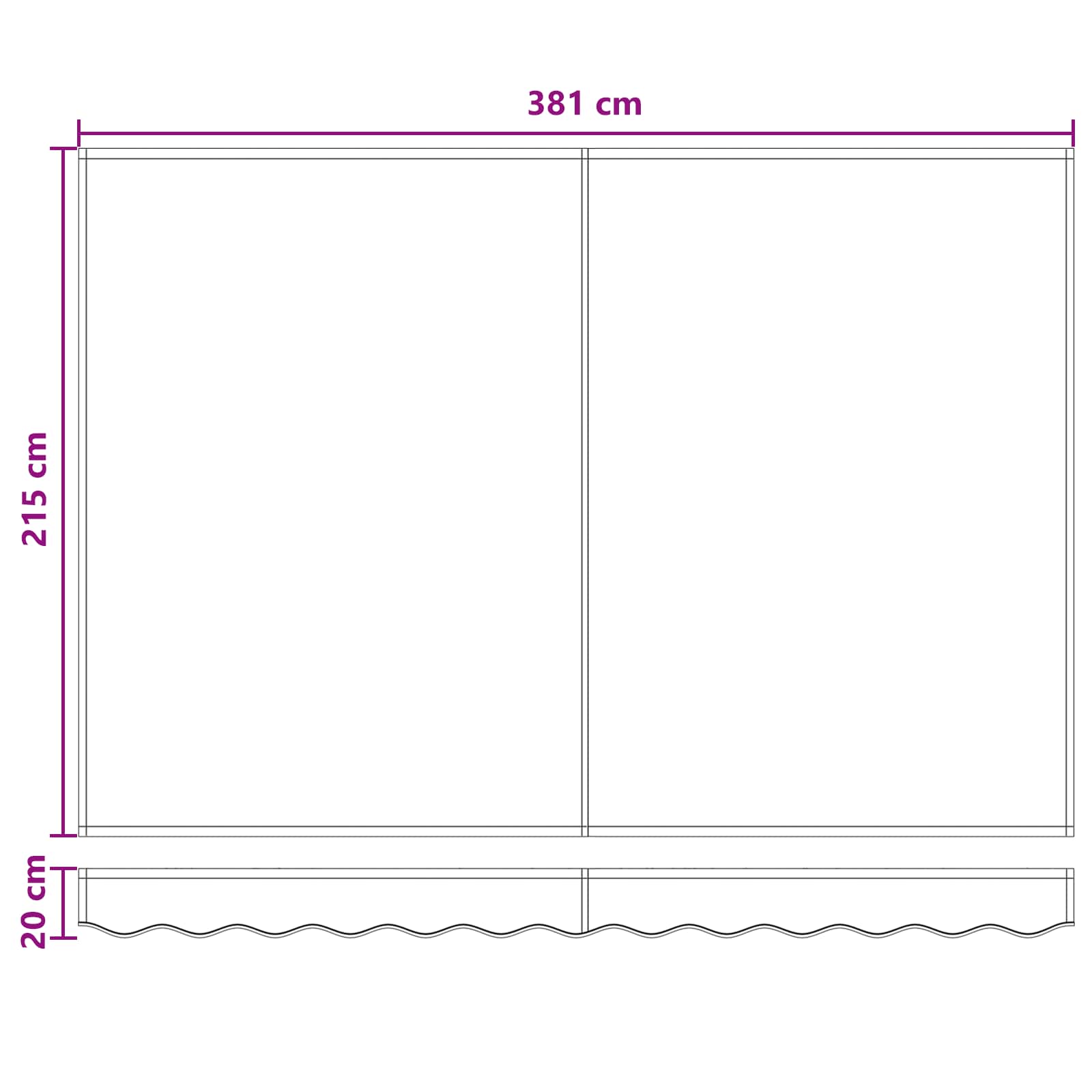 Povlačivi tende Pijesak 4 x 2 m 100% Poliester i Aluminij