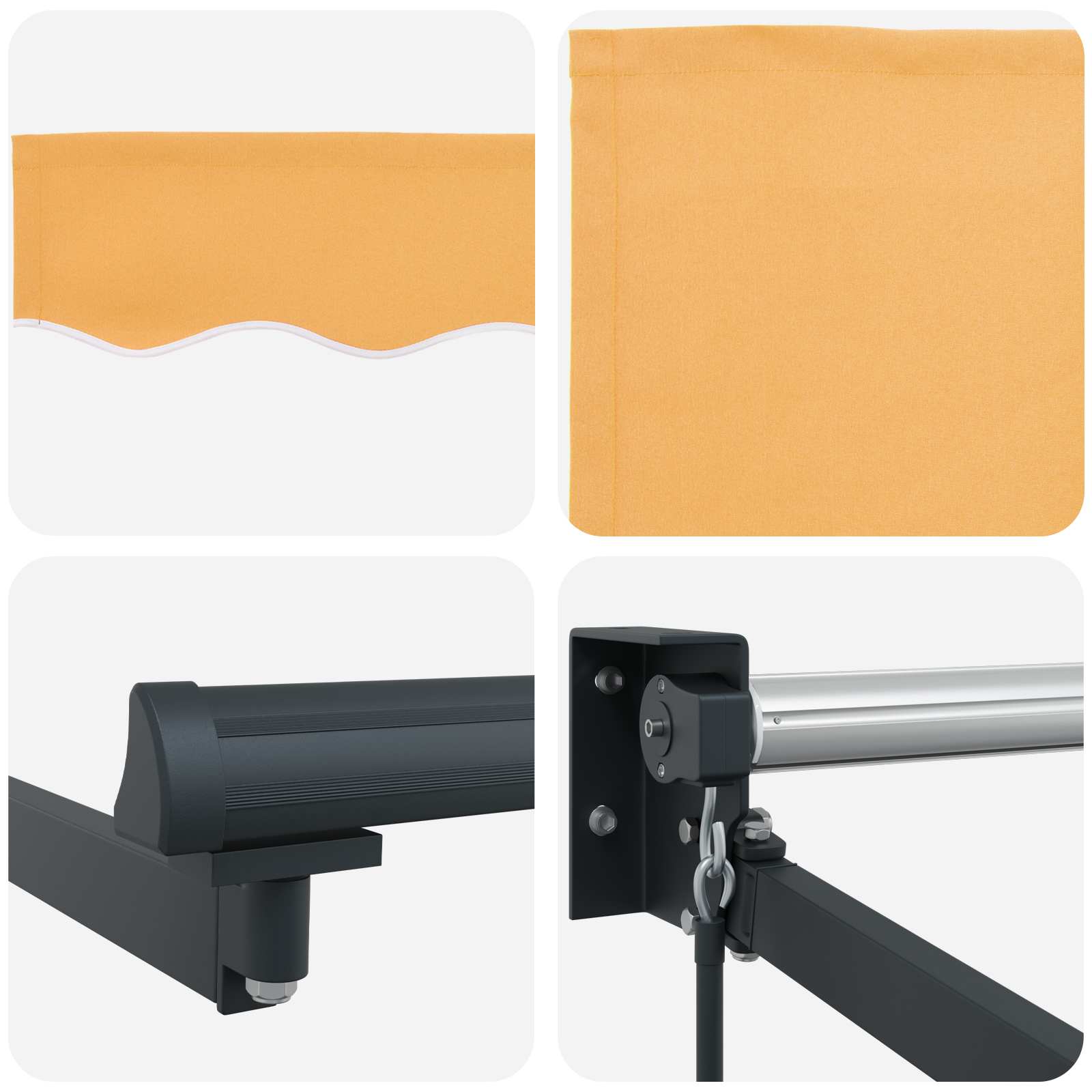 Povlačivi tende Pijesak 4 x 2 m 100% Poliester i Aluminij