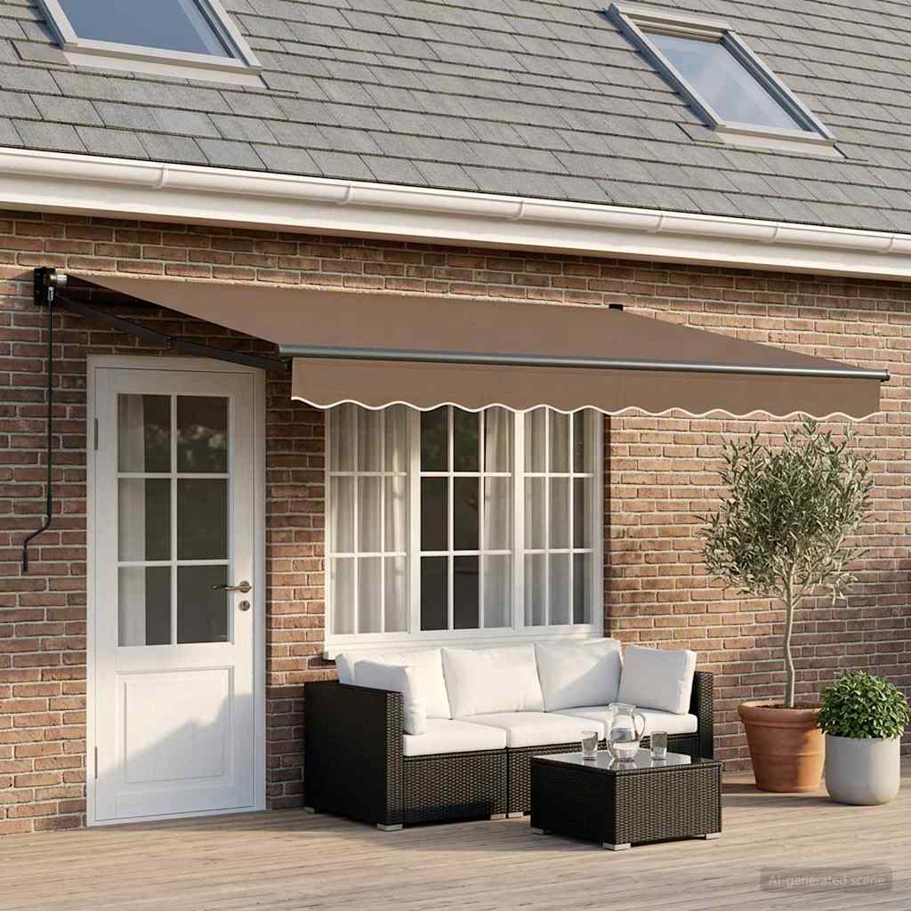 Povlačivi tende Sivosmeđa 4,5 × 3 m 100% Poliester i Aluminij
