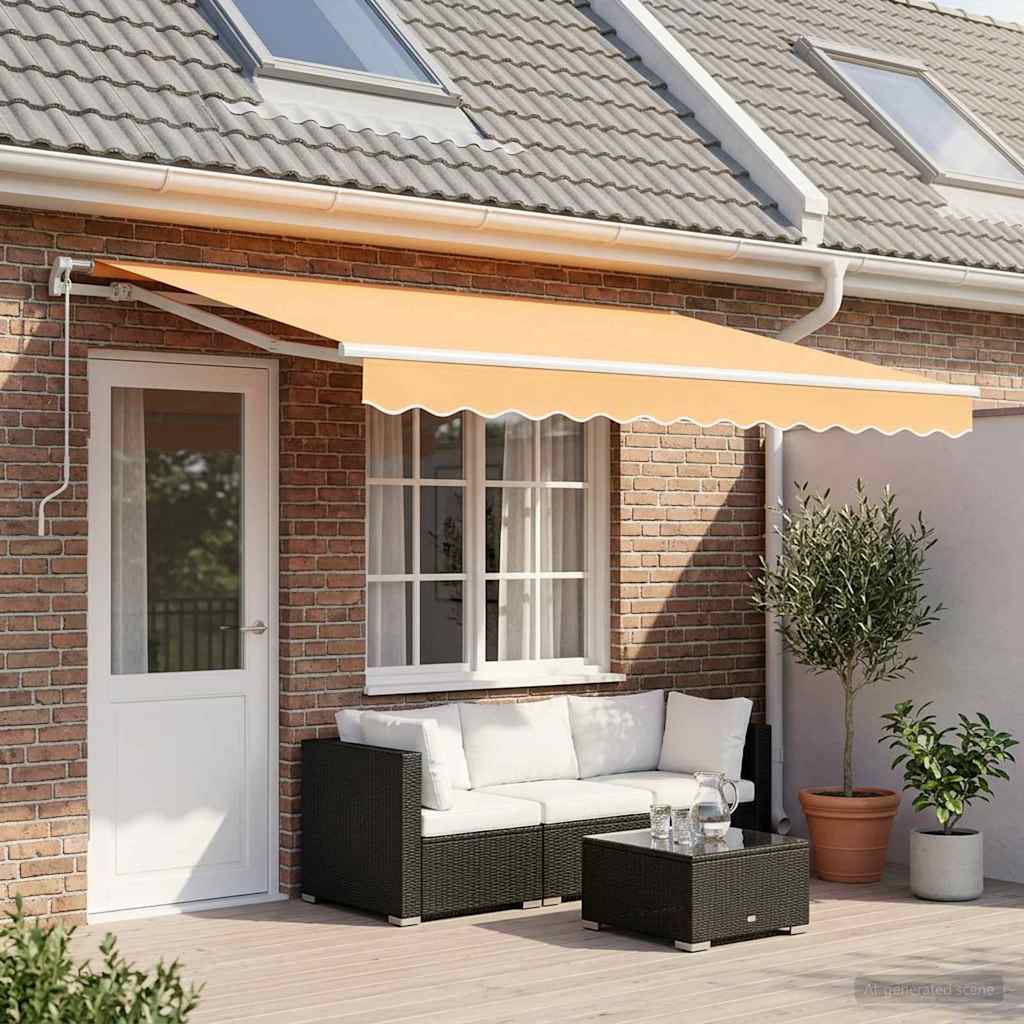 Povlačivi tende Pijesak 400 × 350 cm Poliester i aluminij