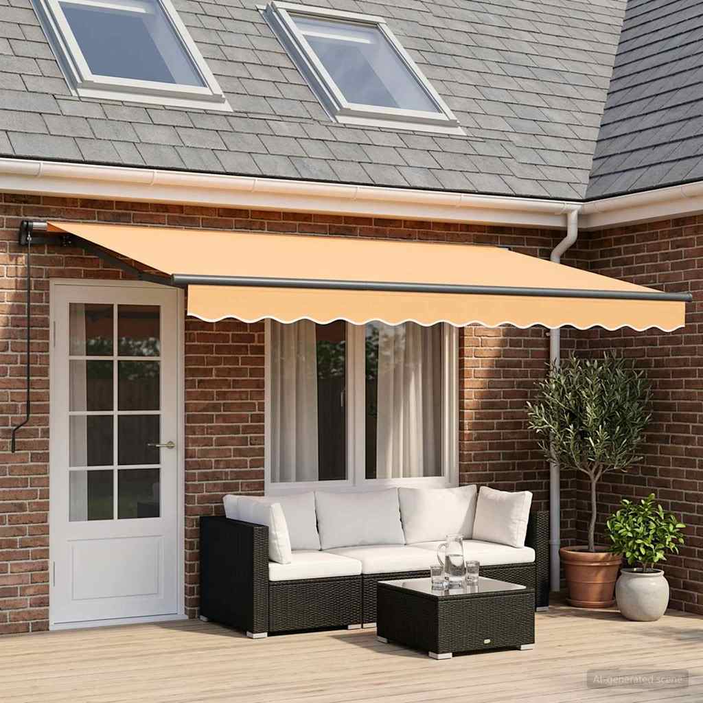 Povlačivi tende Pijesak 500 × 350 cm Poliester i aluminij