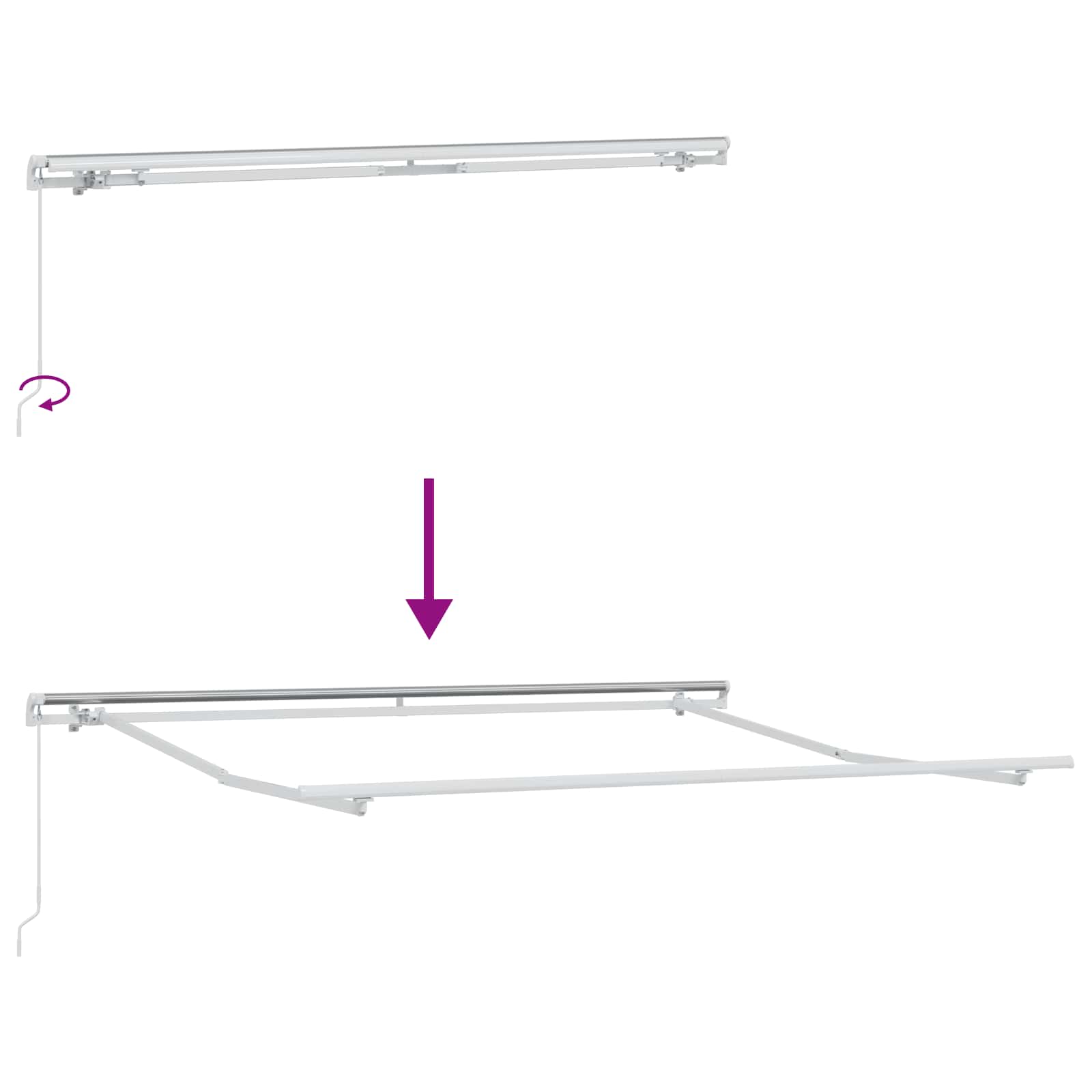 Povlačivi tende Pijesak 3,5 x 2,5 m Poliester i aluminij