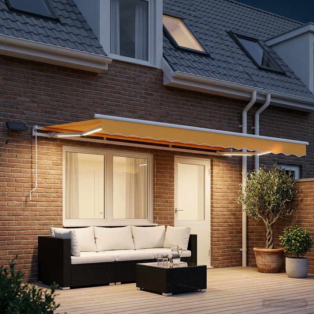 Povlačivi tende Pijesak 500 × 350 cm Tkanina i Aluminij