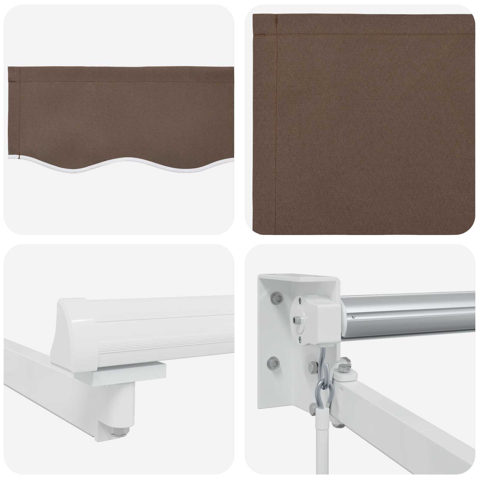 Povlačivi tende Sivosmeđa 4 × 3 m 100% Poliester i Aluminij