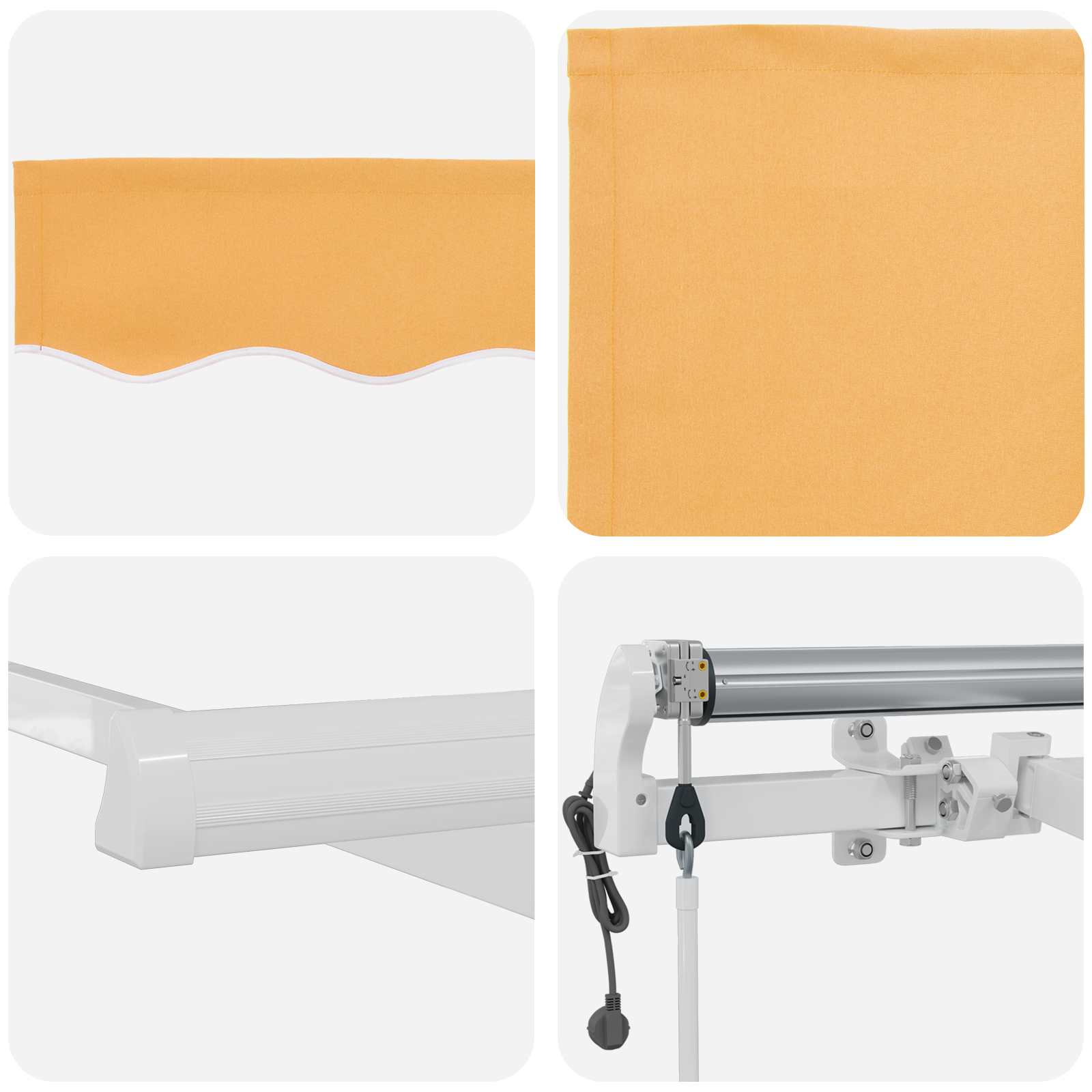 Povlačivi tende Pijesak 400 × 350 cm Tkanina i Aluminij