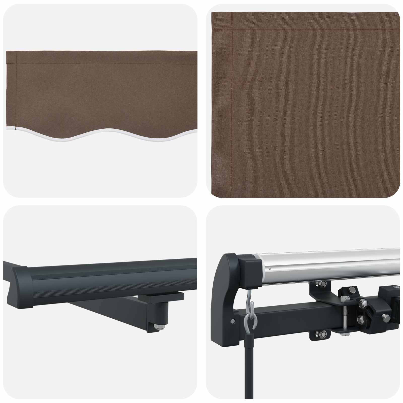 Povlačivi tende Sivosmeđa 400 × 350 cm Poliester i aluminij