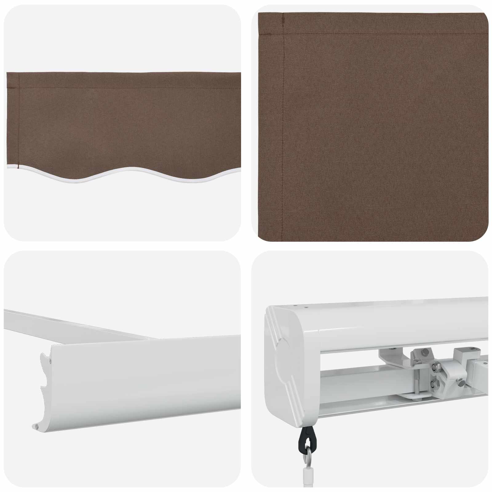 Povlačivi tende Sivosmeđa 450 × 300 cm Platno i Aluminij