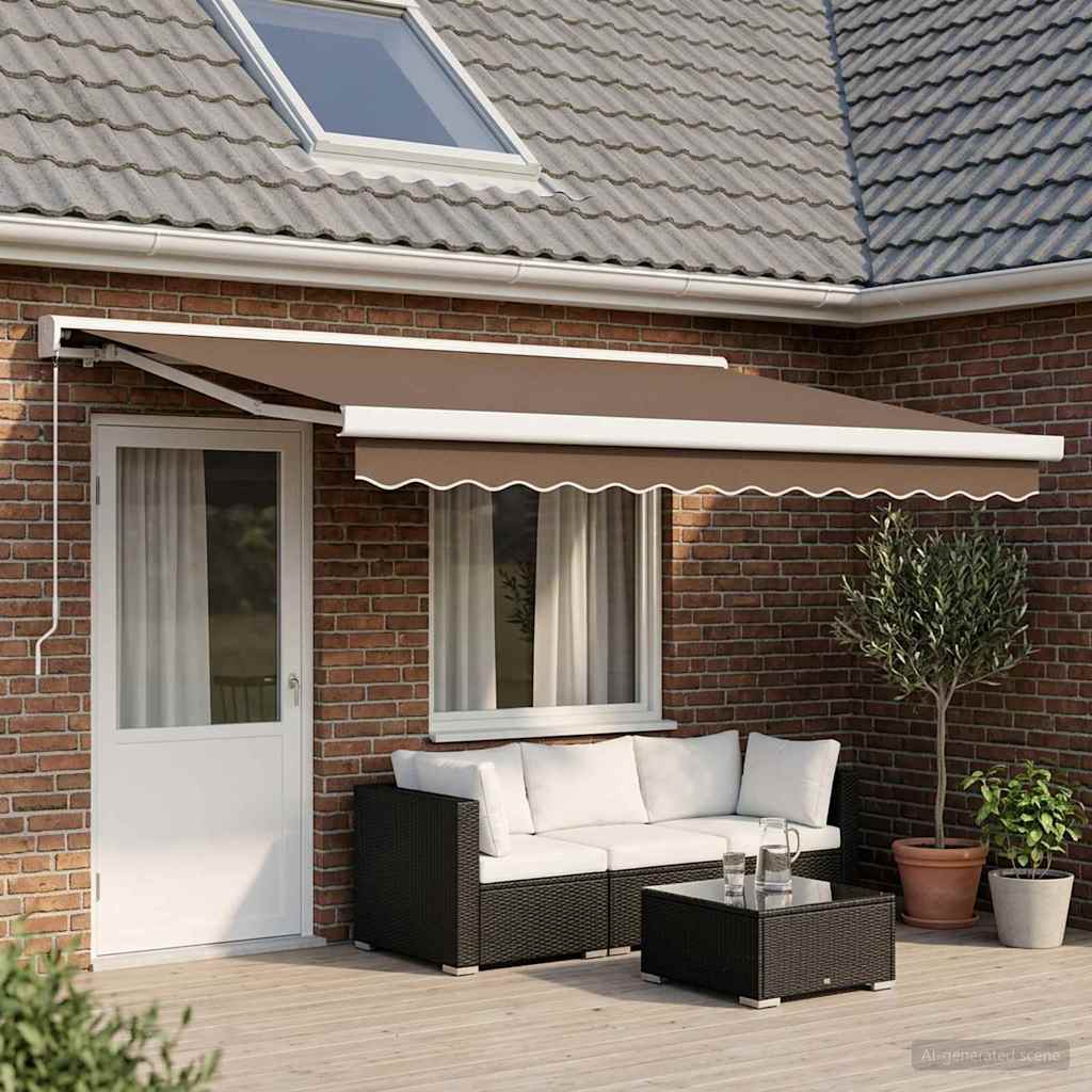 Povlačivi tende Sivosmeđa 500 × 300 cm Platno i Aluminij