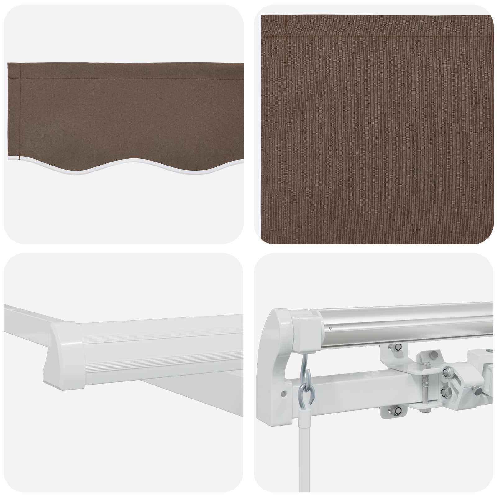 Povlačivi tende Sivosmeđa 500 × 300 cm Poliester i aluminij