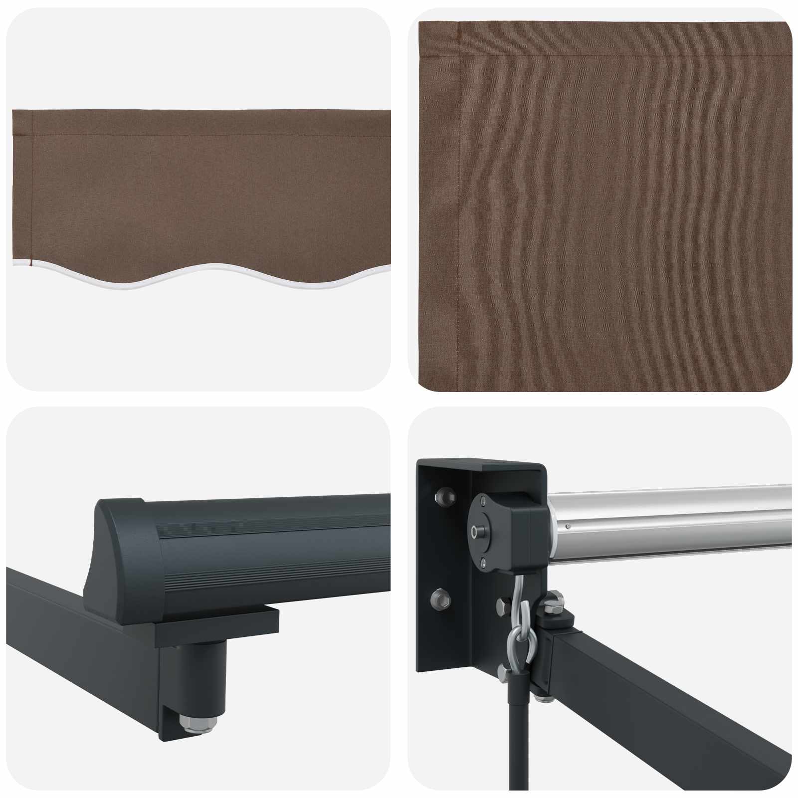 Povlačivi tende Sivosmeđa 5 x 3 m 100% Poliester i Aluminij