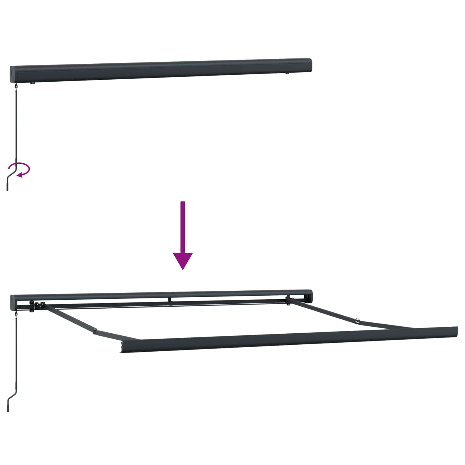 Povlačivi tende Sivosmeđa 500 × 300 cm Platno i Aluminij