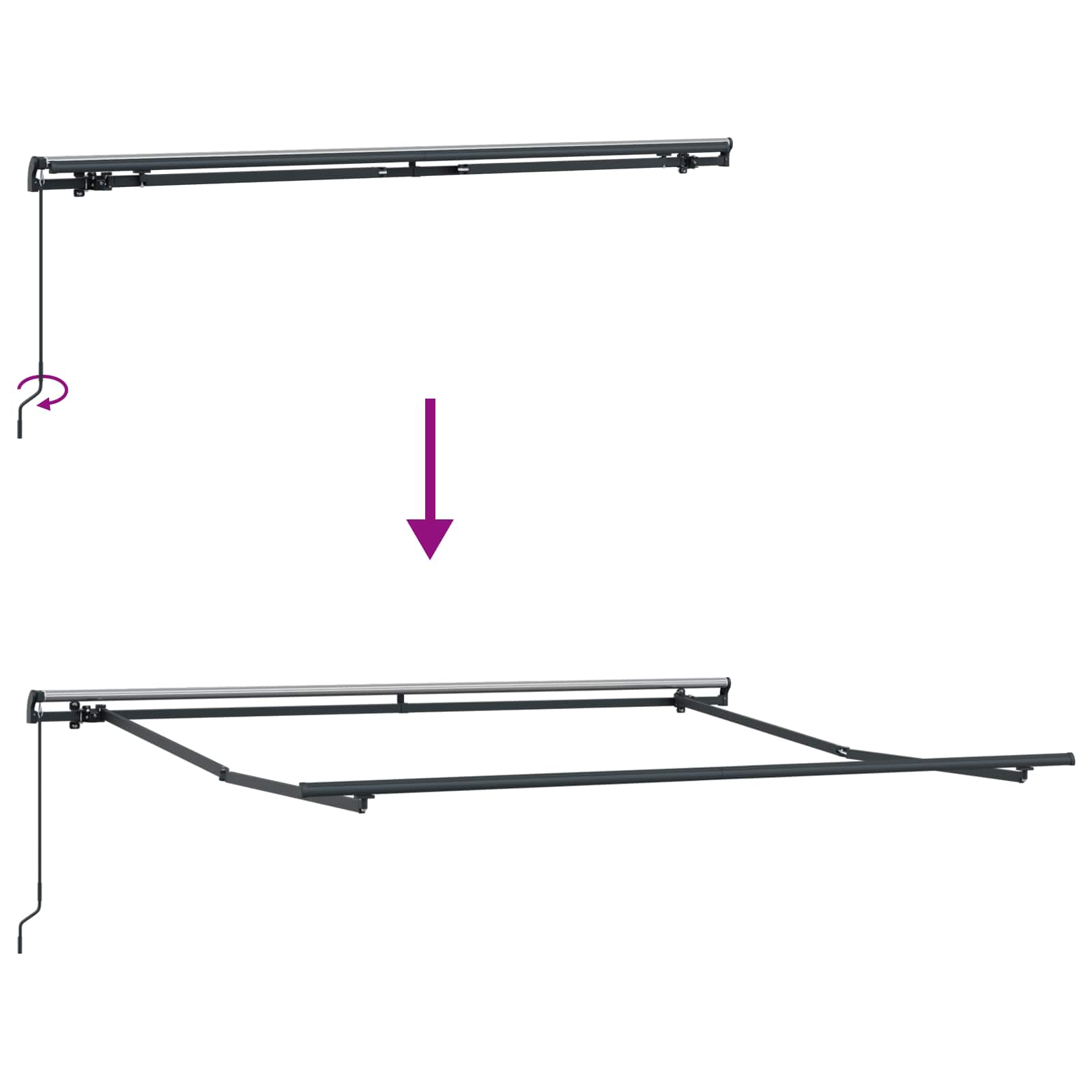 Povlačivi tende Pijesak 500 × 350 cm Poliester i aluminij