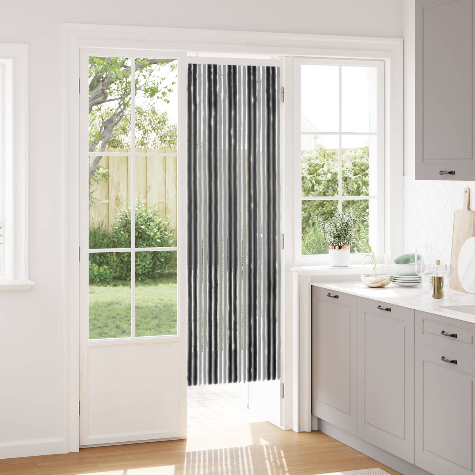 Zavjesa protiv insekata Chenille Siva i crna 56 x 185 cm