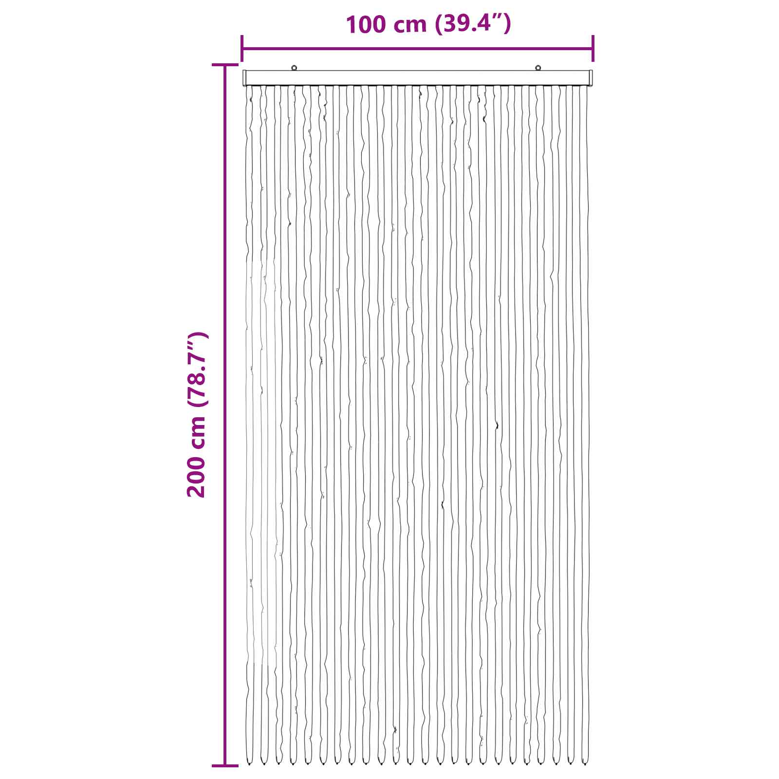 Zavjesa protiv insekata Chenille Tamno smeđa i bež 100 x 200 cm