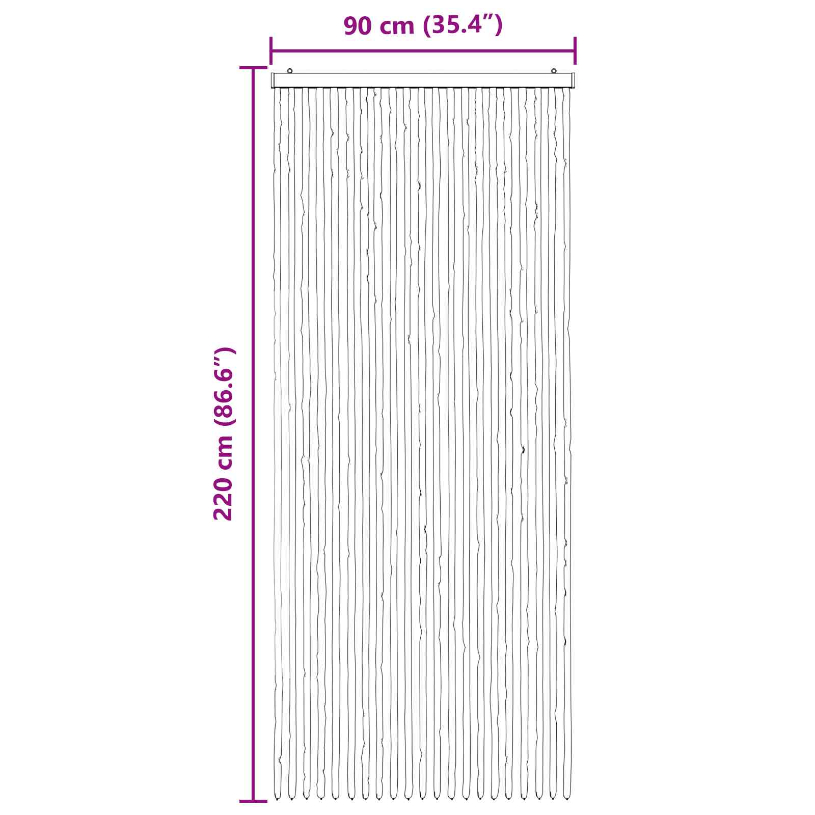 Zavjesa protiv insekata Chenille Siva i bež 90 x 220 cm 100% PP