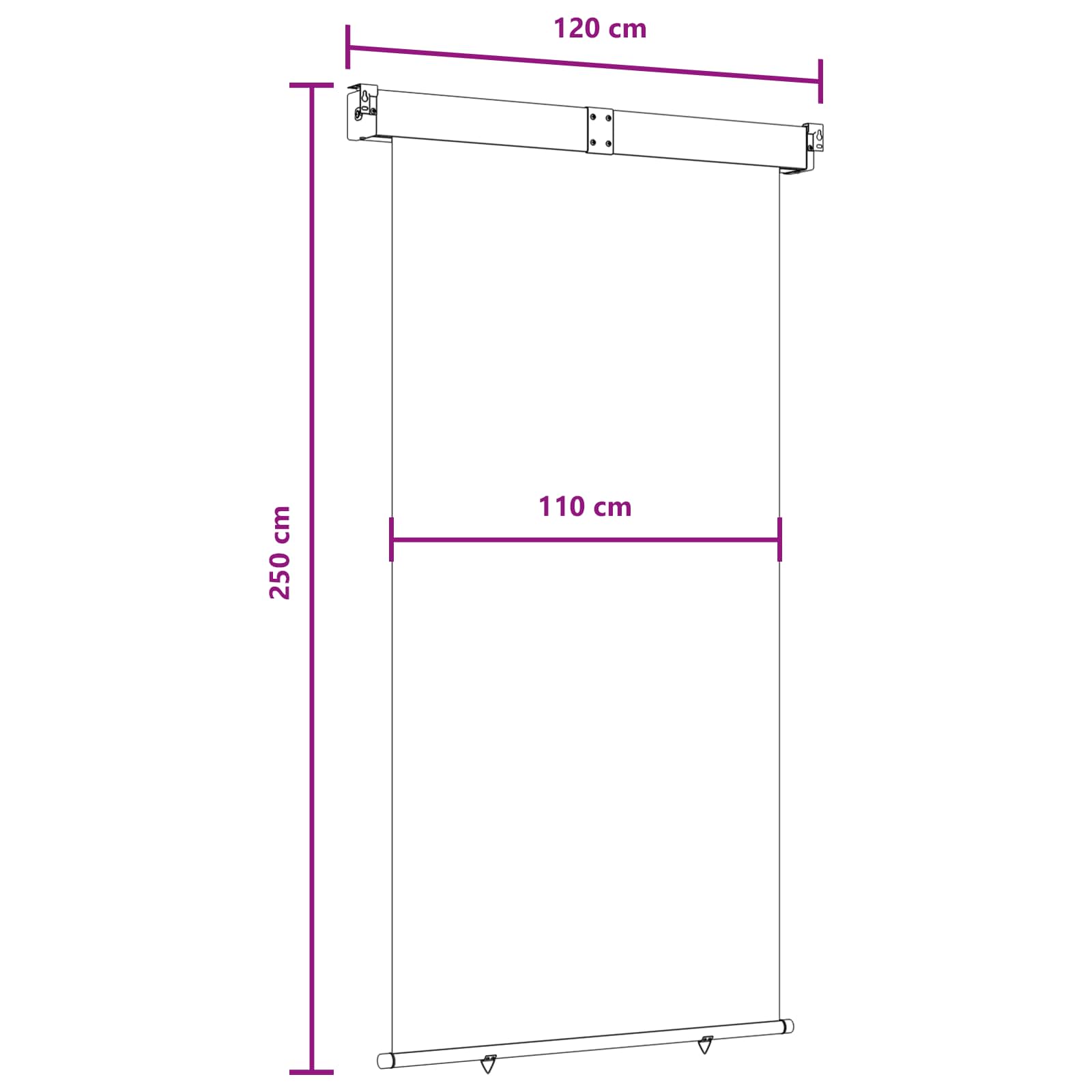Balkonski bočni awning 100% poliester, željezo, čelik