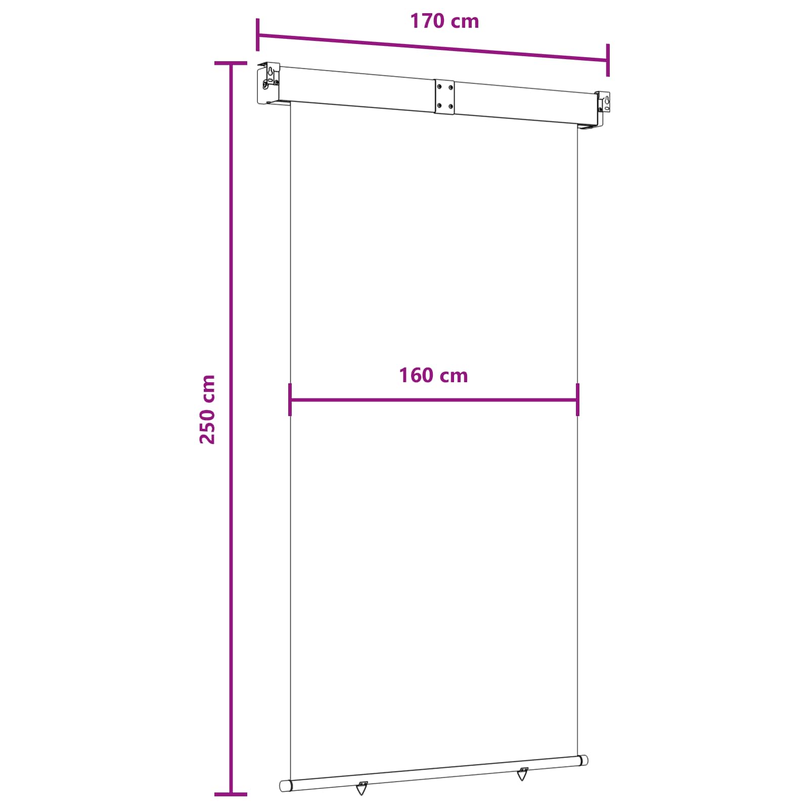 Balkonski bočni awning 100% poliester, željezo, čelik