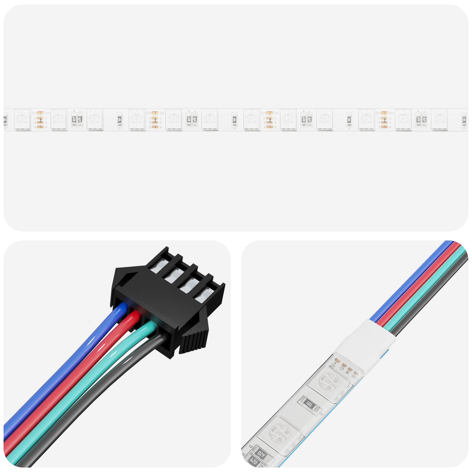 LED traka 2 pcs Crna i prozirna 1700 mm Bakar i plastika