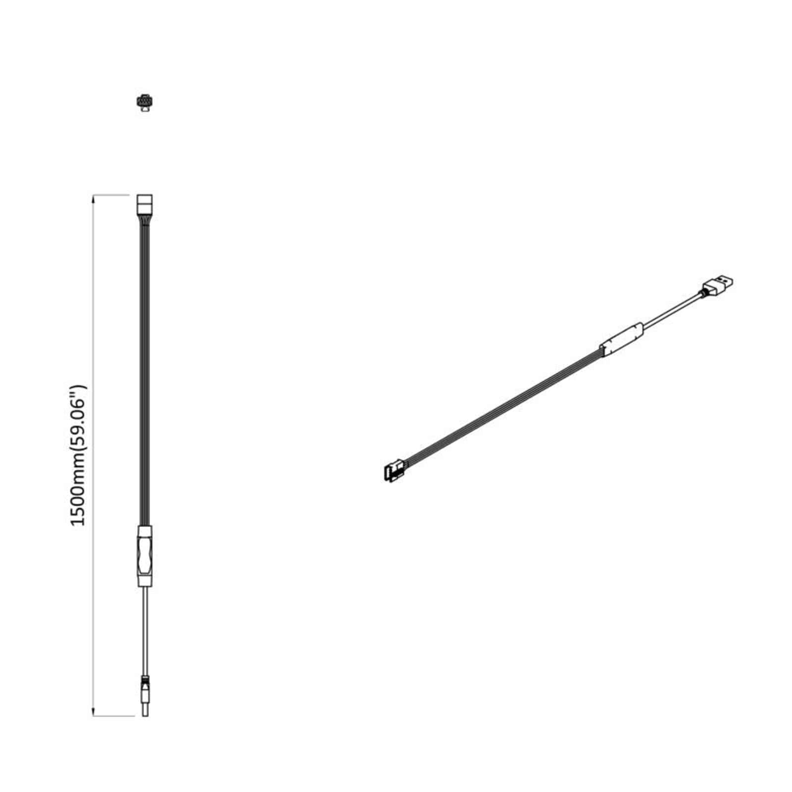 LED traka 2 pcs Crna i prozirna 1700 mm Bakar i plastika