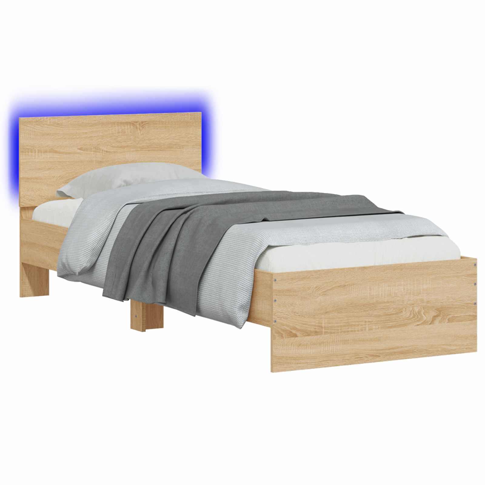 Krevetna konstrukcija s LED svjetlom Hrast sonoma 80 x 200 cm