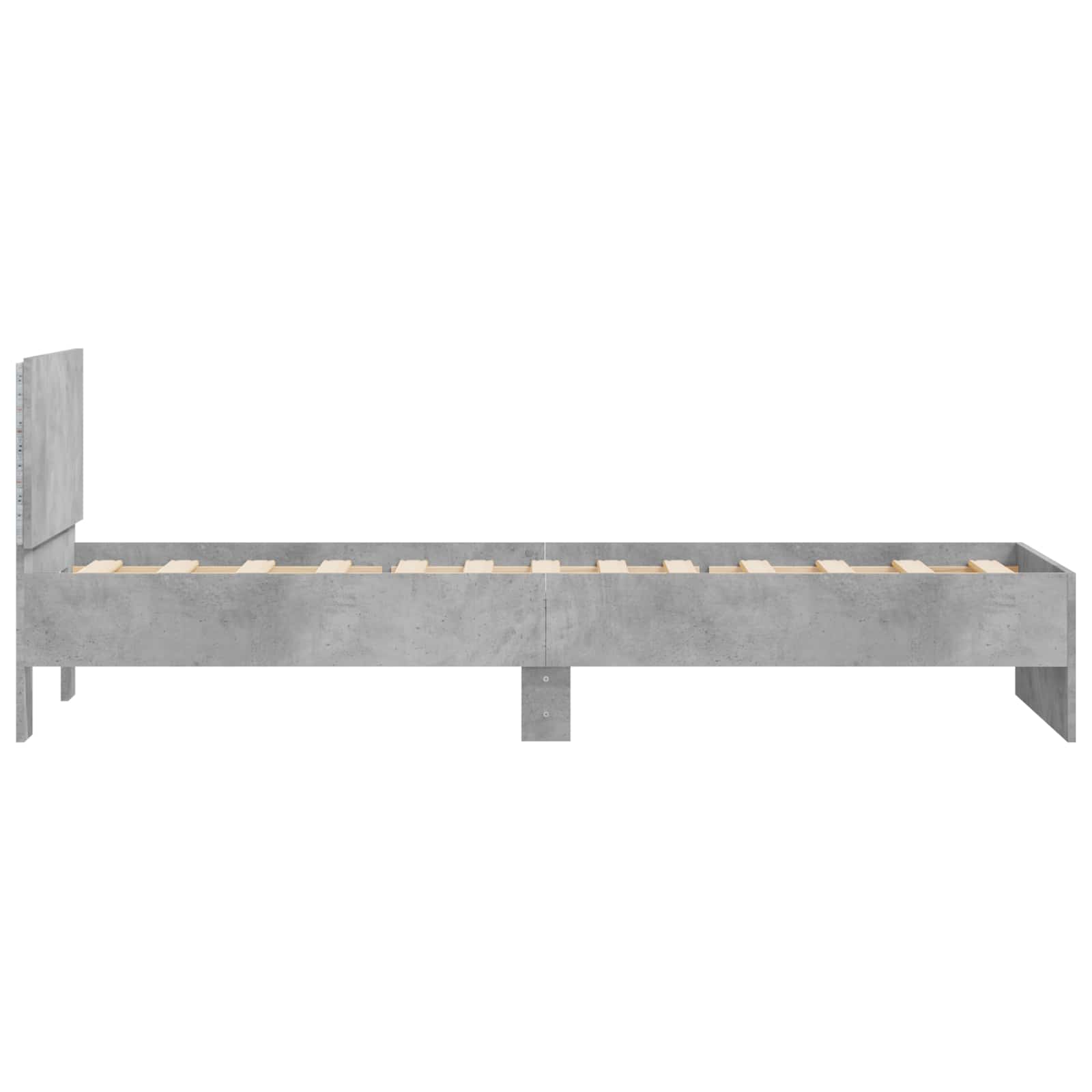 Krevetna konstrukcija s LED svjetlom Betonska siva 80 x 200 cm