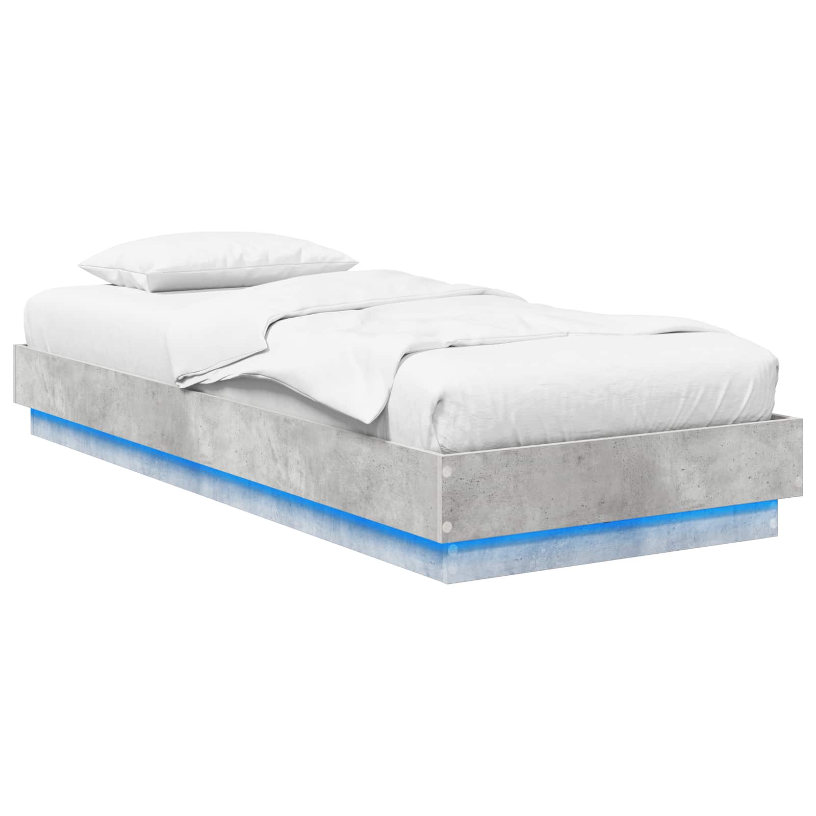 Krevetna konstrukcija s LED svjetlom Betonska siva 80 x 200 cm