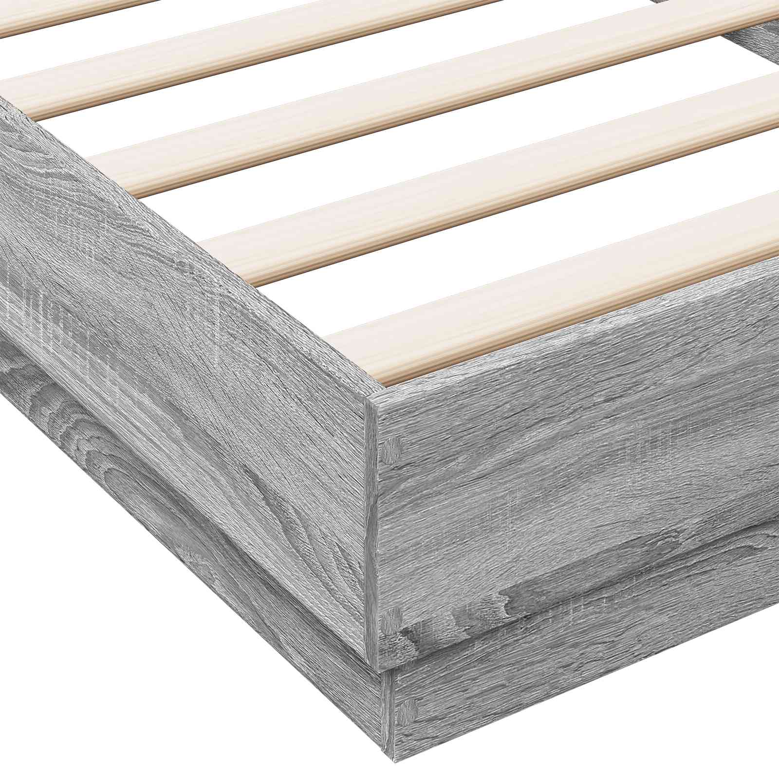 Okvir kreveta za pod Siva Sonoma 80 x 200 cm Konstruirano drvo