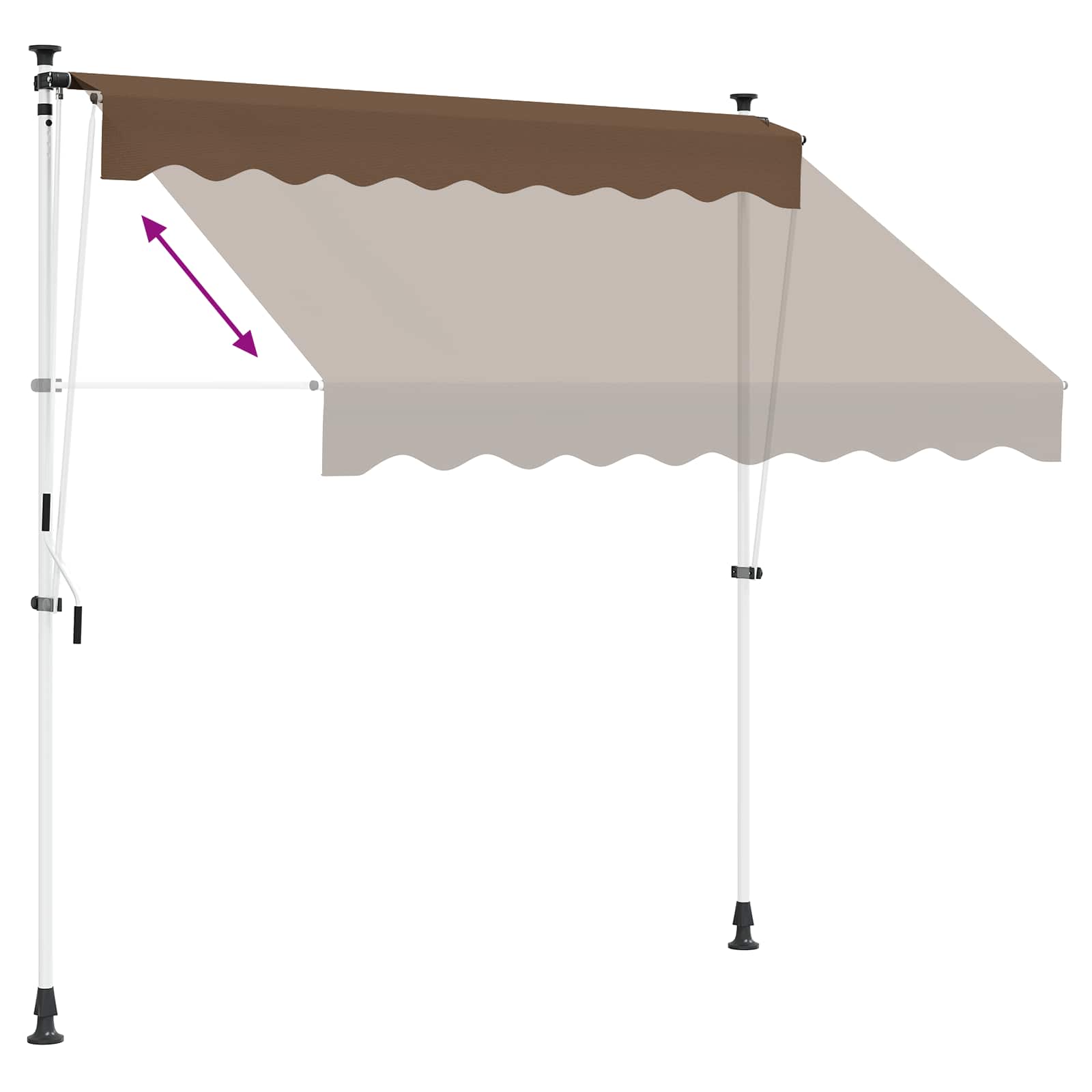 Ručno sklopiva tenda Sivosmeđa 300 cm