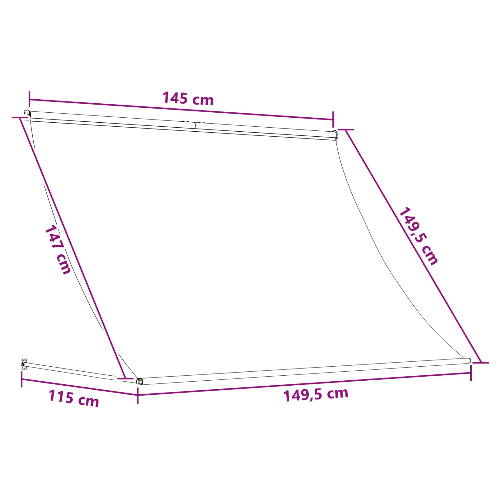 Nadstrešnica Bež 150 x 150 cm 180 g / m² poliester s PU premazom