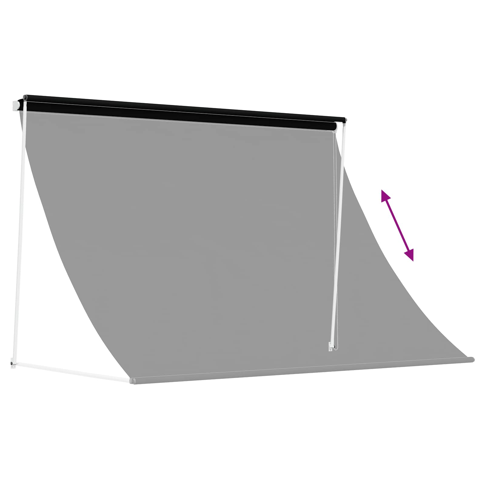 Nadstrešnica Crna 250 x 150 cm 180 g / m² poliester s PU premazom
